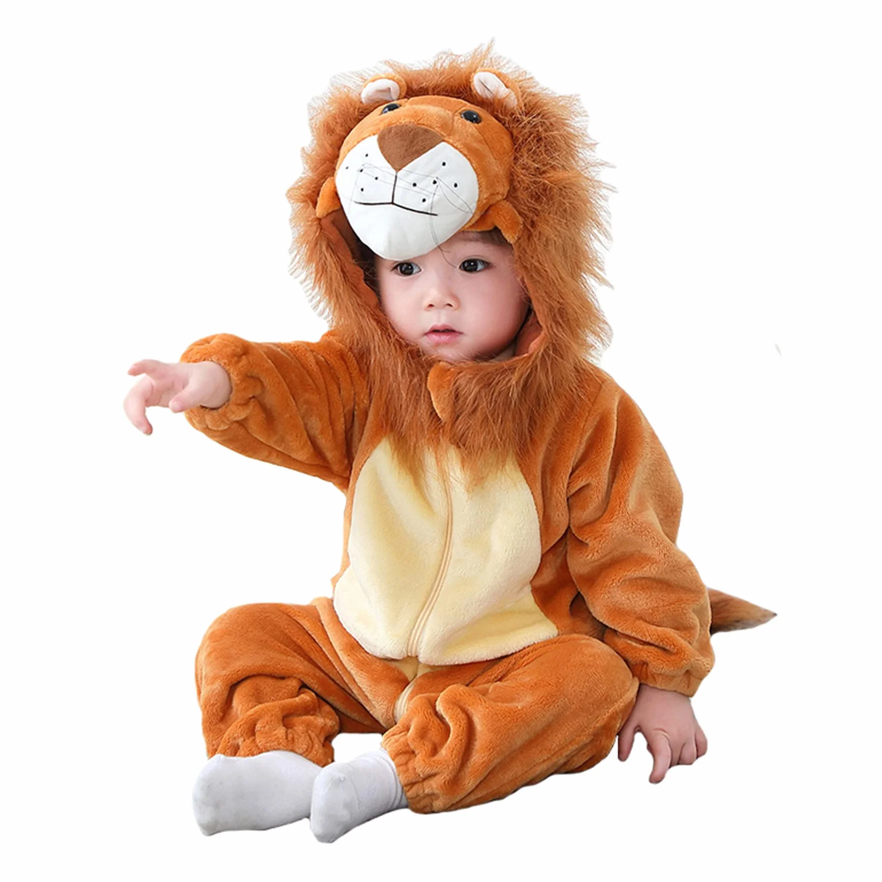 Unisex Baby Spring Autumn Animal Romper Baby Boys Girls flanelowa jednoczęściowa piżama