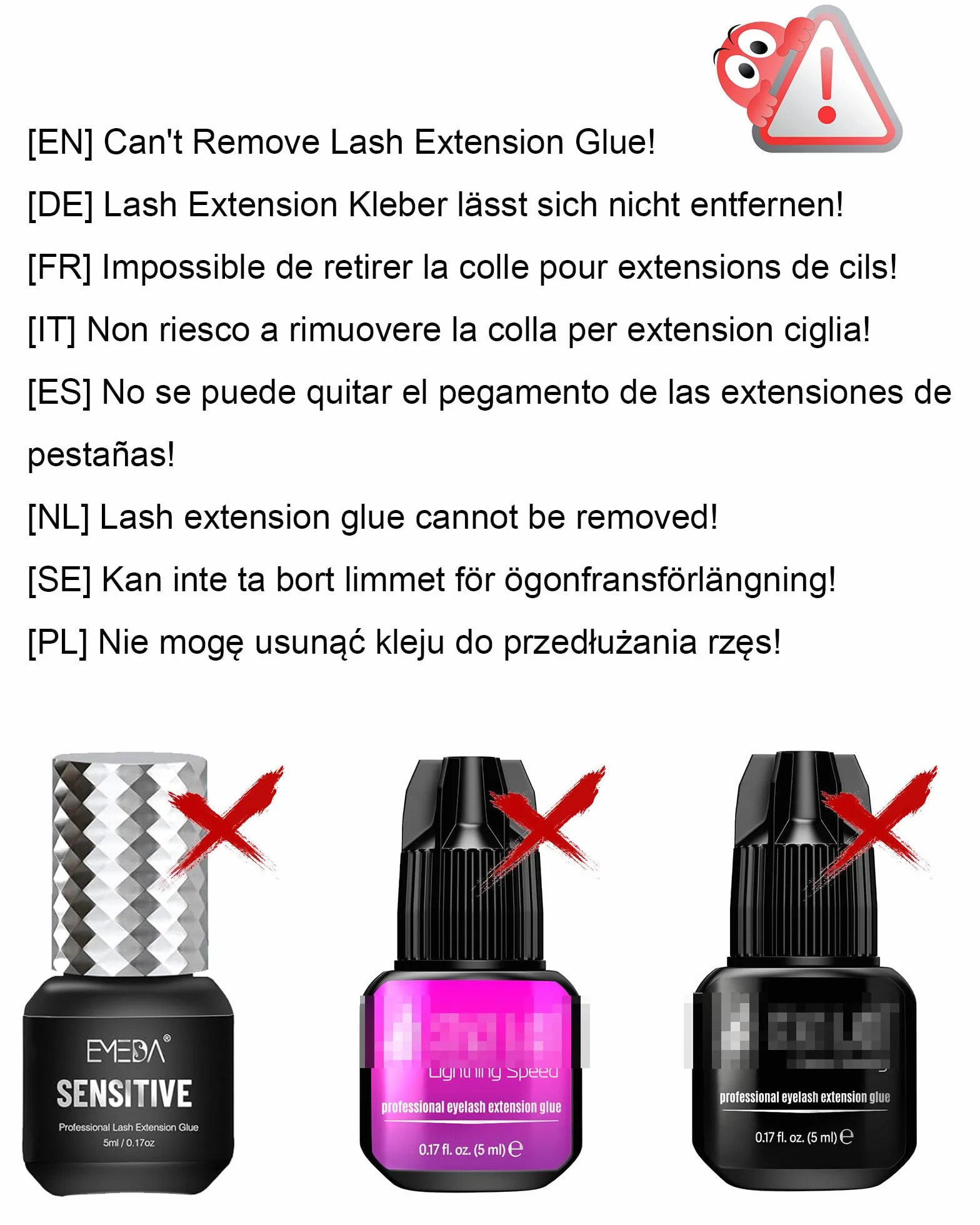 EMEDA 10 ml Zmywacz kleju do rzęs do usuwania kępek rzęs, 0,35 uncji (2 szt.) Niski poziom podrażnień Bezpieczny do usuwania przedłużonych rzęs DIY Zmywacz kleju do rzęs (czarna butelka)