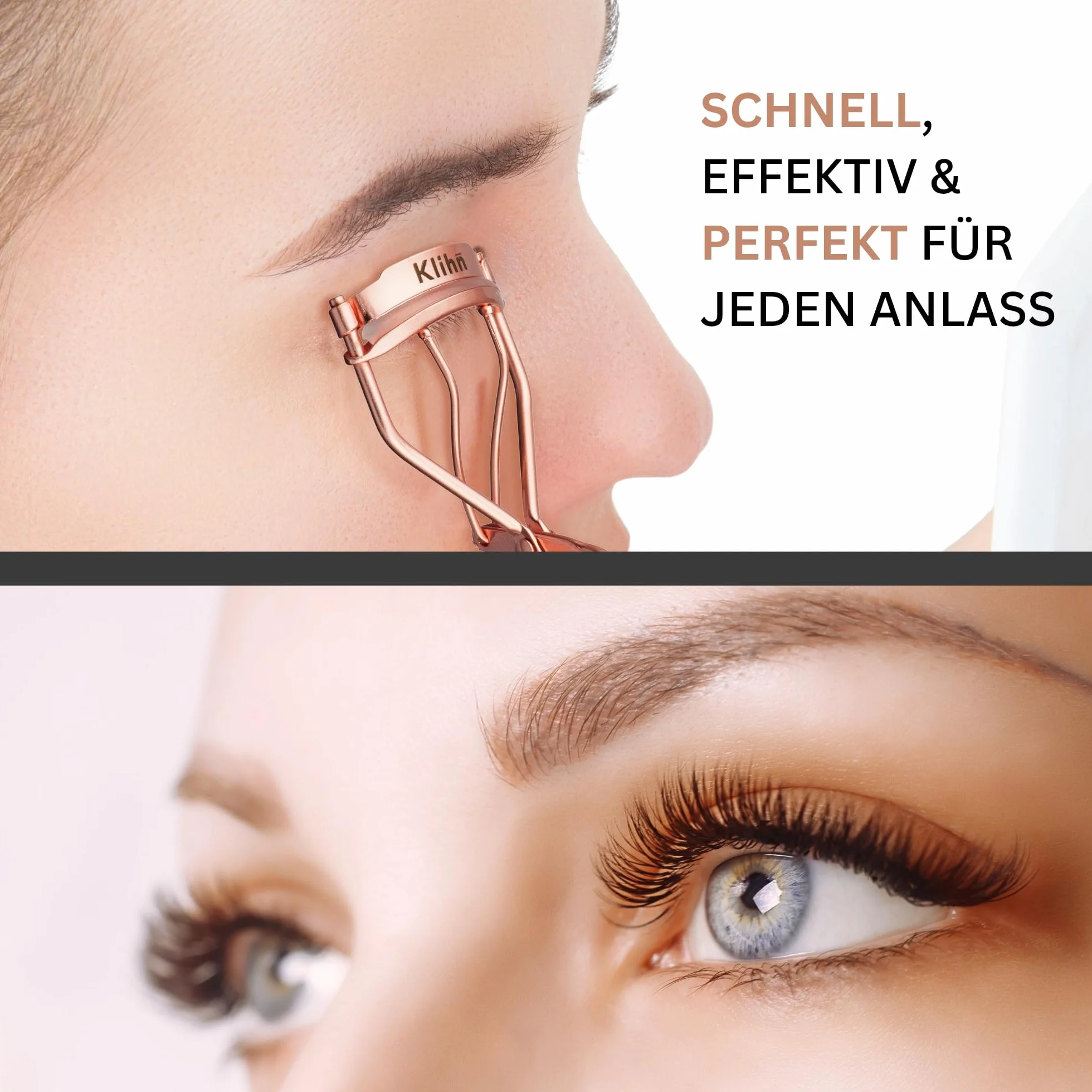Ekskluzywna zalotka do rzęs, eyelash curler z 8 dodatkowymi wymiennymi silikonowymi nakładkami - Narzędzie do makijażu z wysokiej jakości stali węglowej idealnie podkręconych rzęs wykonane