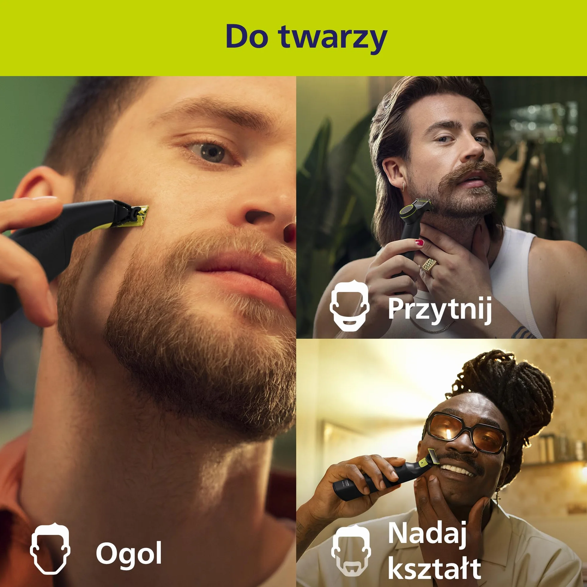 Philips OneBlade Pro 360 QP6652/30 Elektryczny trymer do twarzy i ciała, golarka i groomer, 2x 360 ostrzy, zestaw do ciała