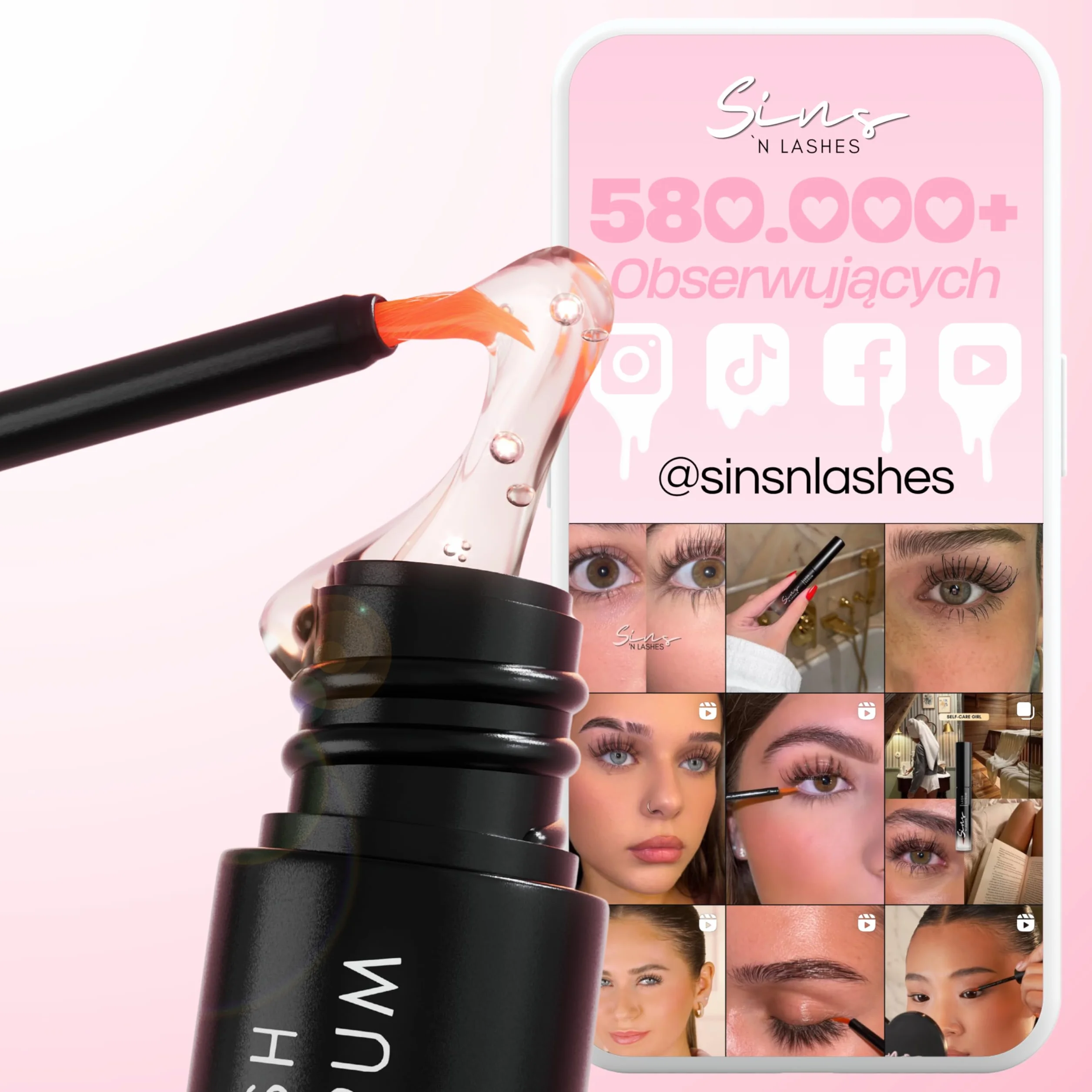 Sins 'n Lashes serum do rzęs 3,5 ml – naturalne wzmocnienie i objętość