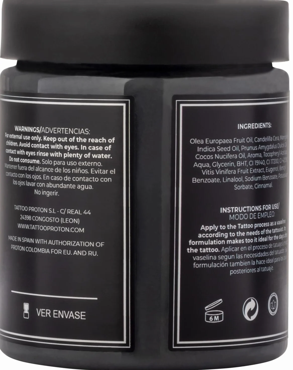 Proton Colours Obsession krem do tatuażu i utwardzania Black 250 ml