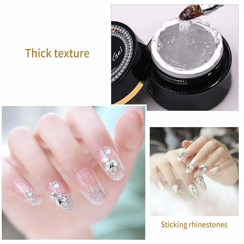 Żel UV Builder, Bling Nail Tools Akcesoria Rhinestone Dekoracje Gruby klej Profesjonalne Rewolucyjne dla Art Manicure Porady Nails Builder Modeling Transparent