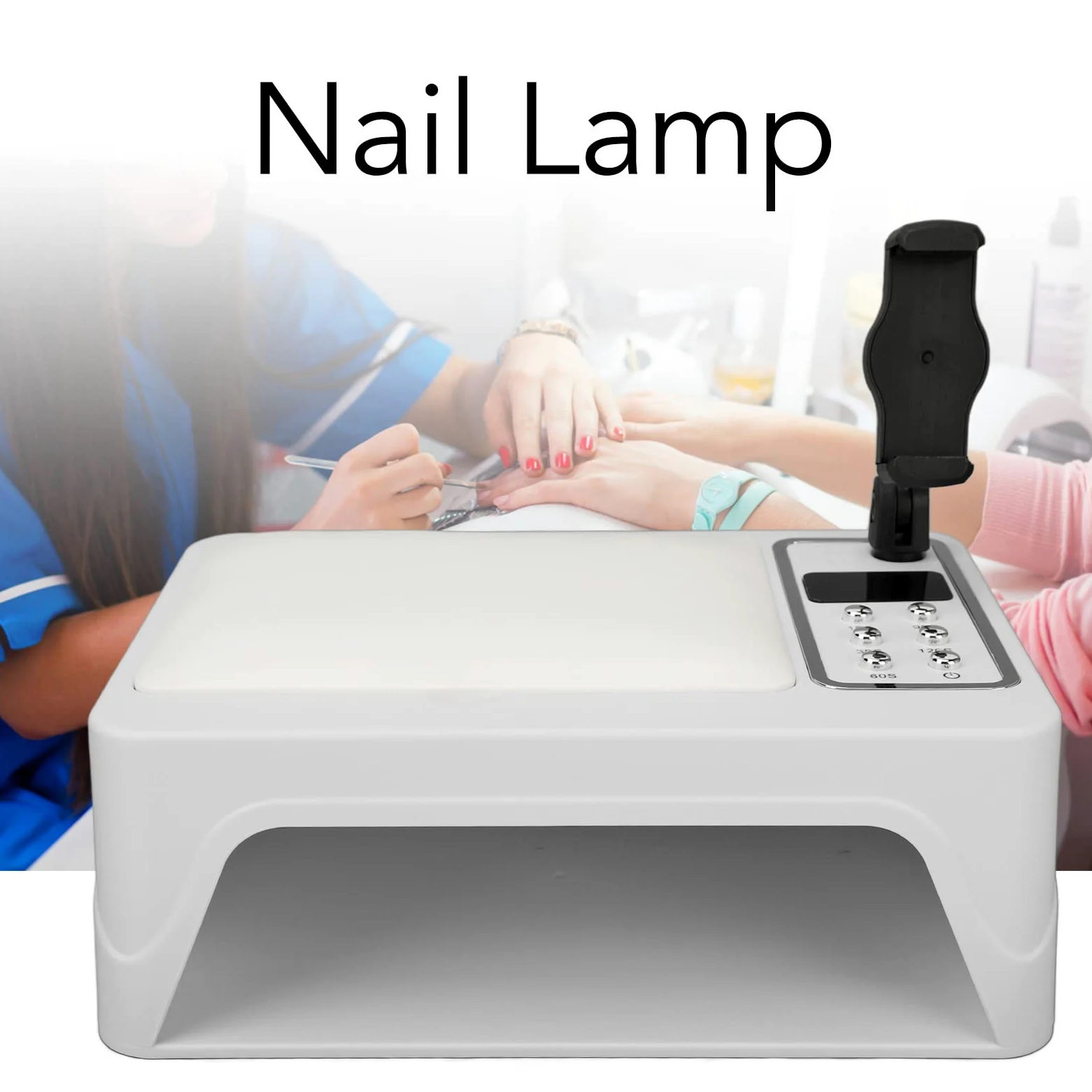 Lampa UV LED do Paznokci, Suszarka do Paznokci UV z Uchwytem na Telefon, Profesjonalna Lampa Utwardzająca do Paznokci 96 W, Przenośna Suszarka do Utwardzania Paznokci LED,