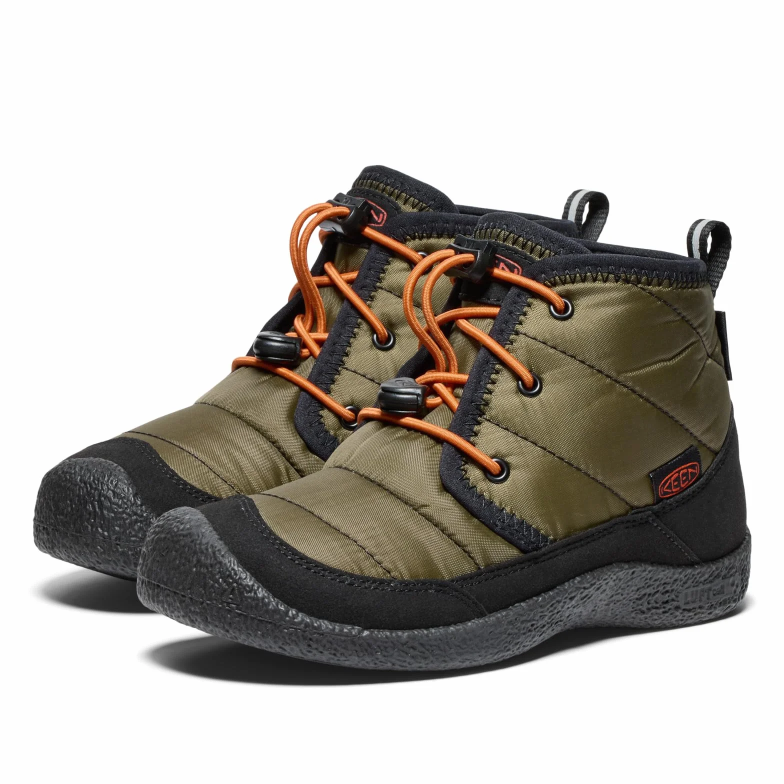 KEEN Unisex dziecięce buty Howser 2 Chukka wodoodporne buty, Ciemny oliwkowy złoty płomień, 37 EU