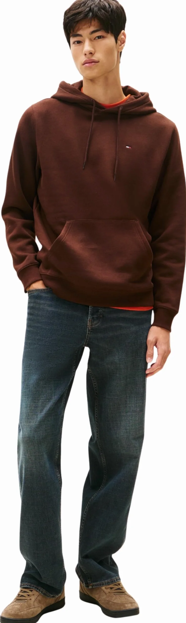 TOMMY JEANS Męska bluza z kapturem TJM REG S FLAG DM0DM20742, brązowa, XXL, Brązowy (Rich Brown), XXL