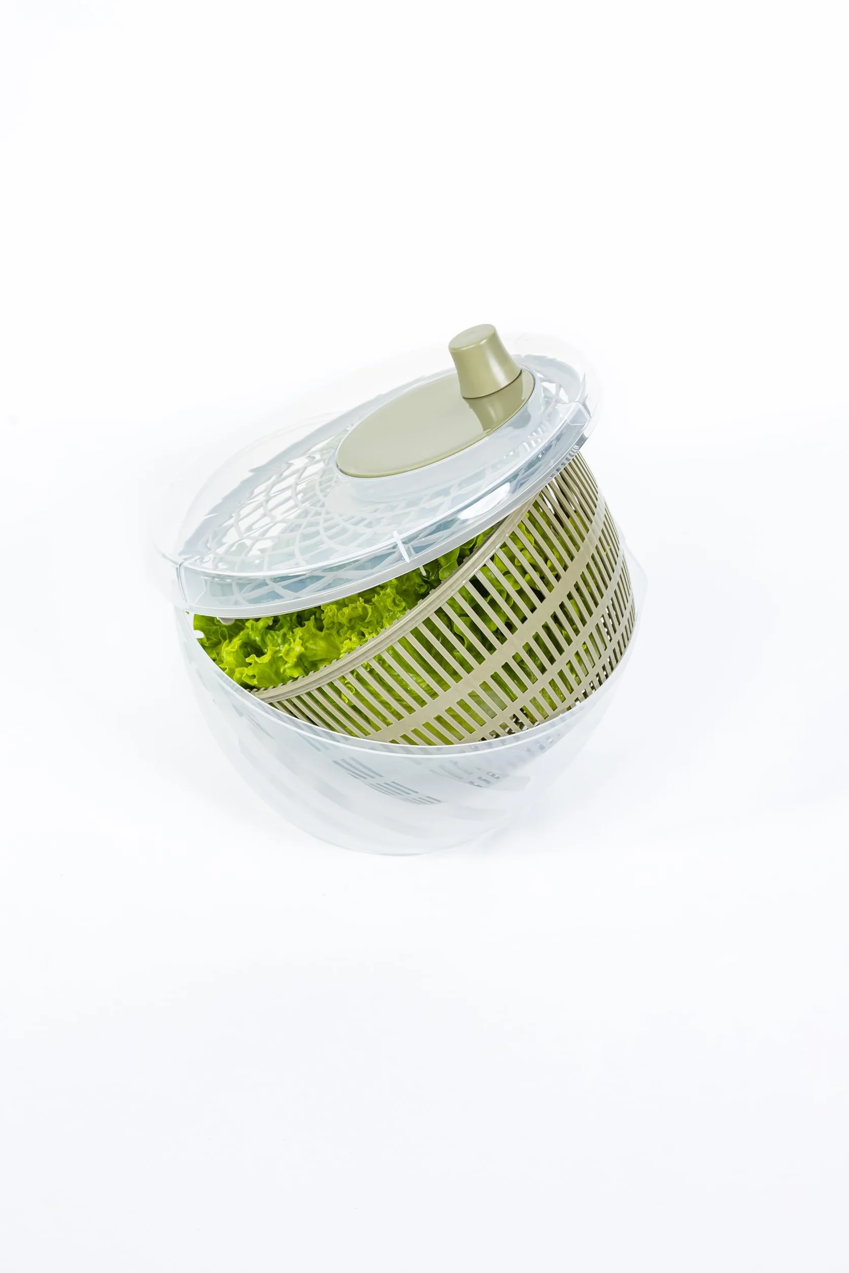 BranQ Home essential GreenSpin, ręczna wirówka do sałaty, warzyw, owoców lub ziół, pojemność kosza 6 l, wykonana z tworzywa sztucznego wolnego od BPA, wymiary: 26 x 26,5 x 17,5 cm