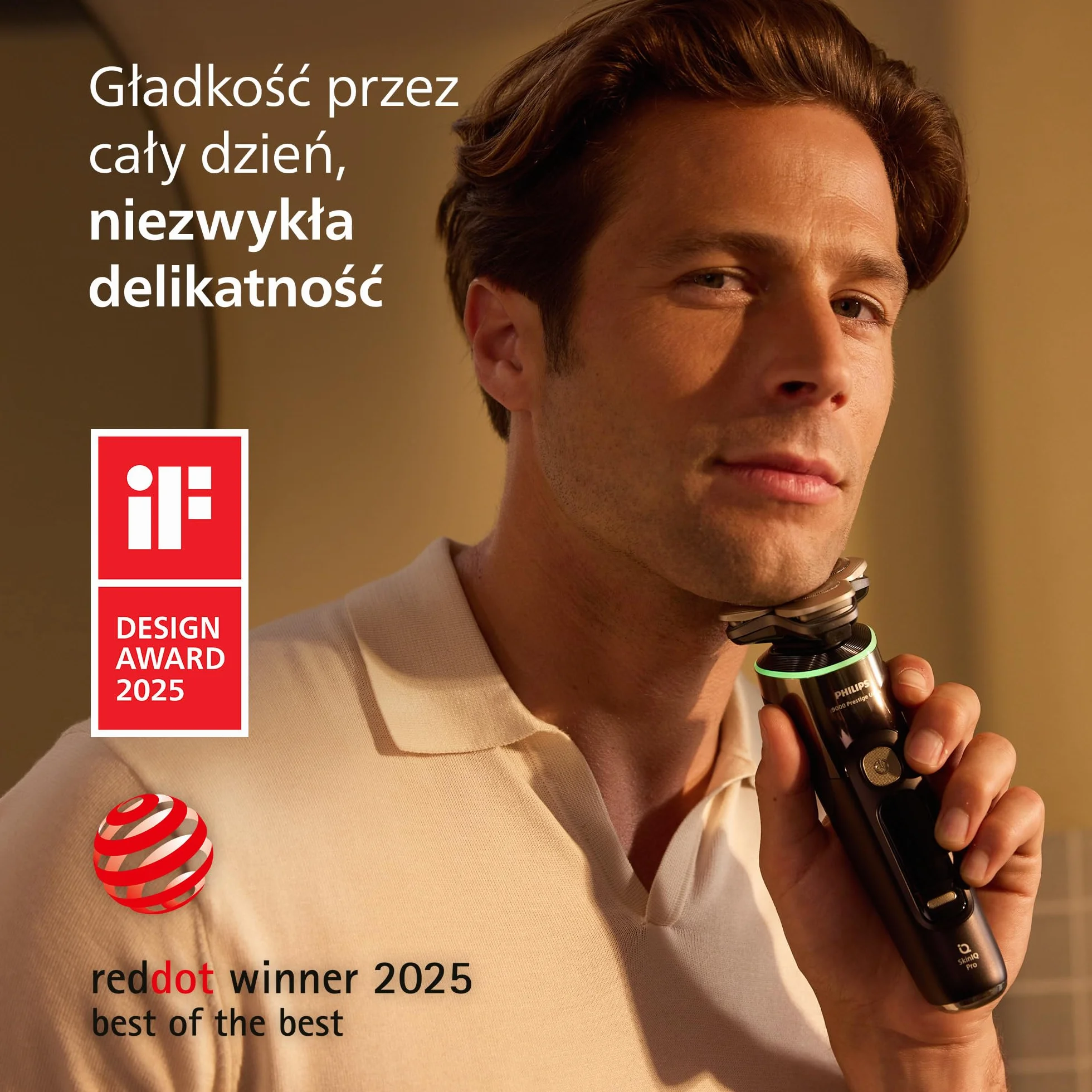 Philips Shaver i9000 Prestige Ultra, golarka elektryczna do golenia na sucho i mokro z technologią Skin IQ Pro, System Triple Lift & Cut, obrotowe 360º ostrza, 5 trybów golenia, Model XP9405/31