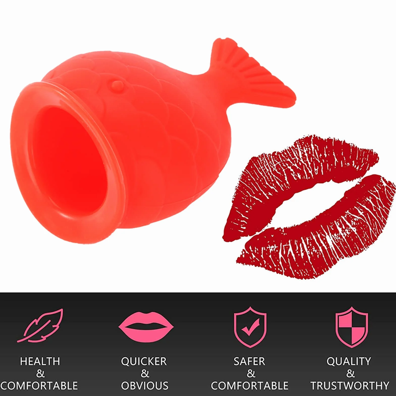 Lip Plumper, Warga Plumper Przyssawka, Przenośny Kształt Ryby Wargi Plumper Enhancer Urządzenie do Powiększania Ust Przyrząd Kosmetyczny dla Kobiet