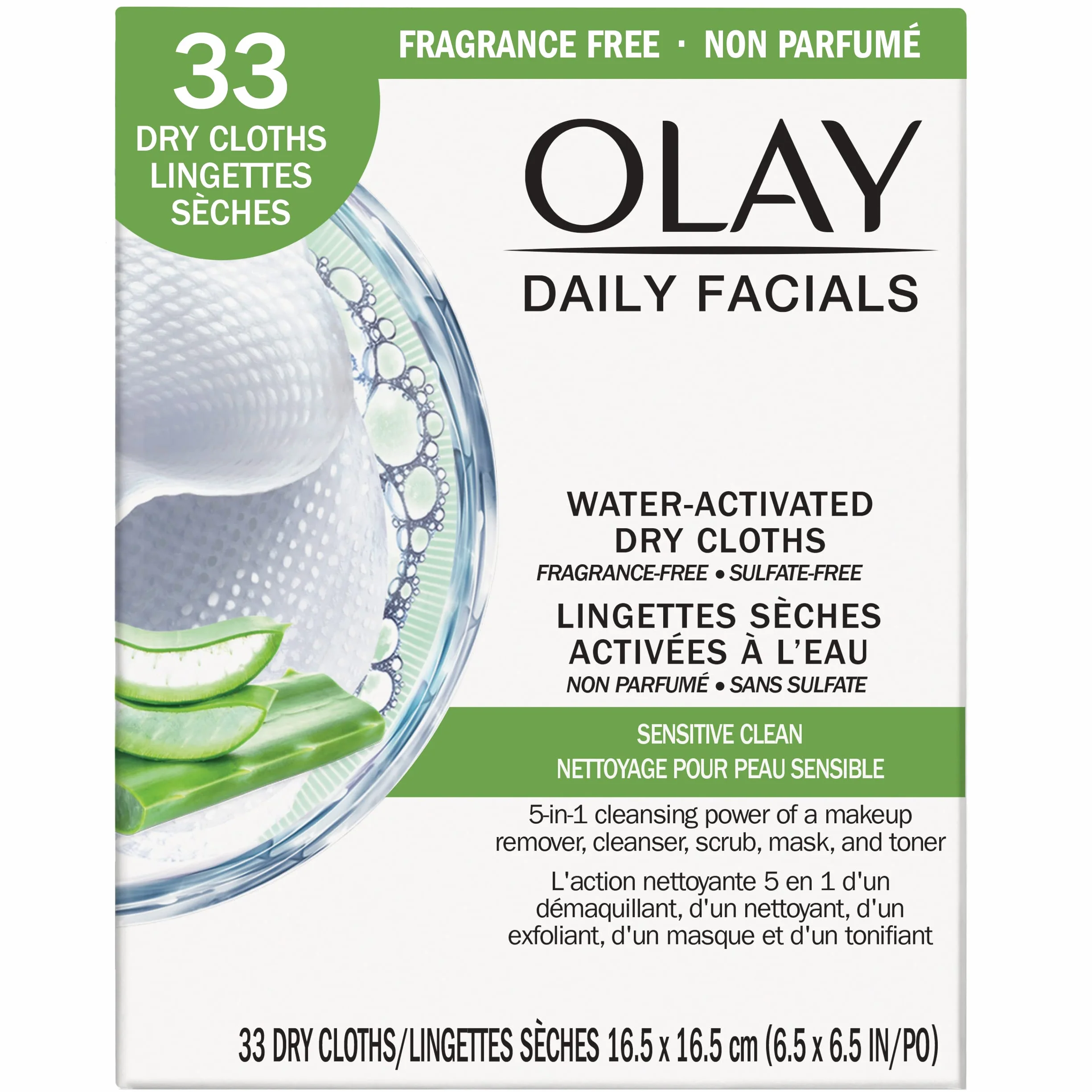 Olay 4 w 1 Sensitive Daily Facial Cloths, 33 ct