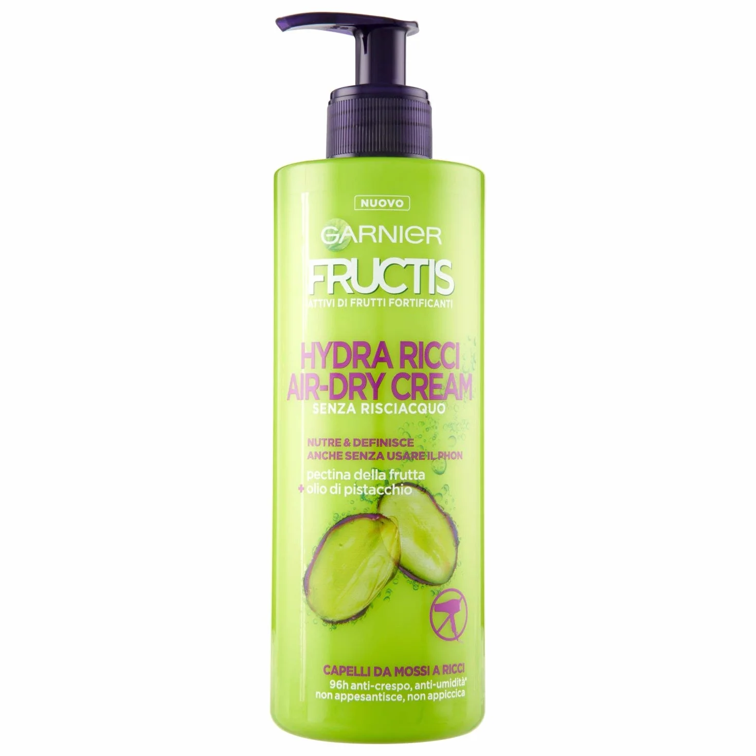 Garnier Fructis Hydra Ricci Air-dry Cream, Traktowanie włosów od falowanych do kręconych, Formuła wzbogacona olejem pistacjowym, 400 ml