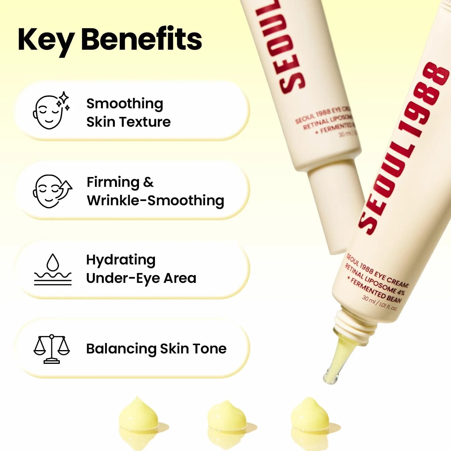 KSECRET SEOUL 1988 Crema de ojos: liposoma retiniano 4% + frijol fermentado, cuidado de arrugas, antienvejecimiento, elasticidad de la piel, pigmentación, retinol, 1.0 fl oz/1.01 onzas líquidas