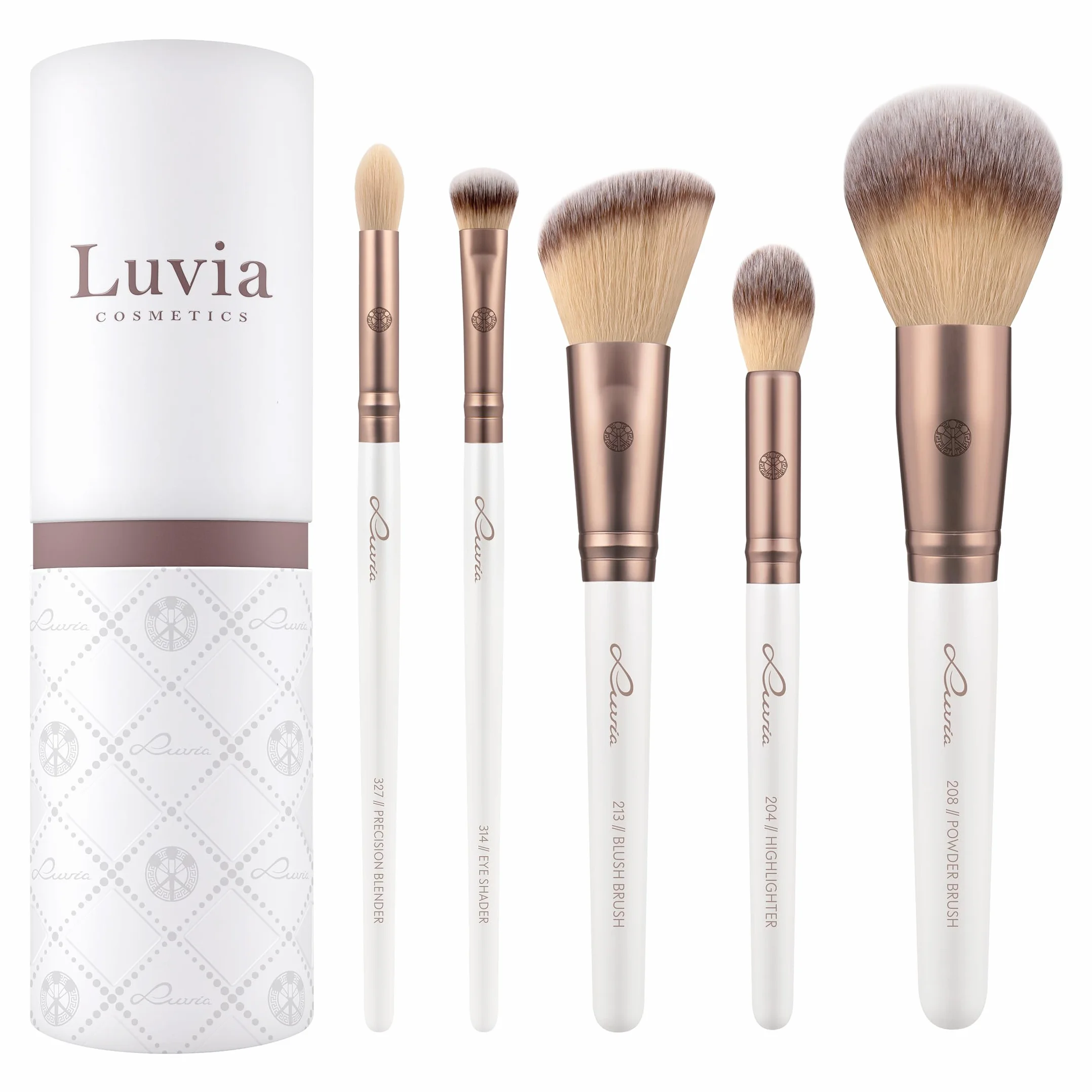 Zestaw pędzli do makijażu Luvia, Daily Essential Set, pędzle do pudru i oczu, 5 wegańskich pędzli kosmetycznych, pędzle do makijażu