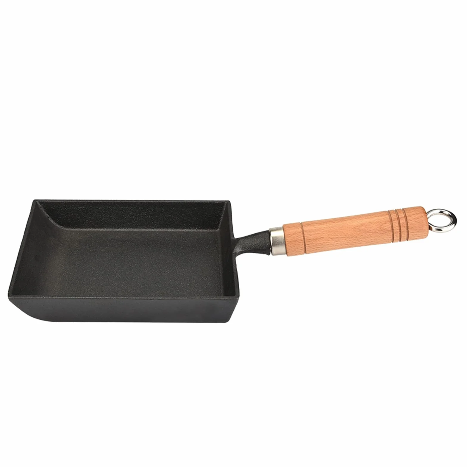 Tamagoyaki Patelnia żeliwna Tamagoyaki 29×18×5 Mini Patelnia żelazna Omlet Garnek Tamagoyaki Drewniana Rączka
