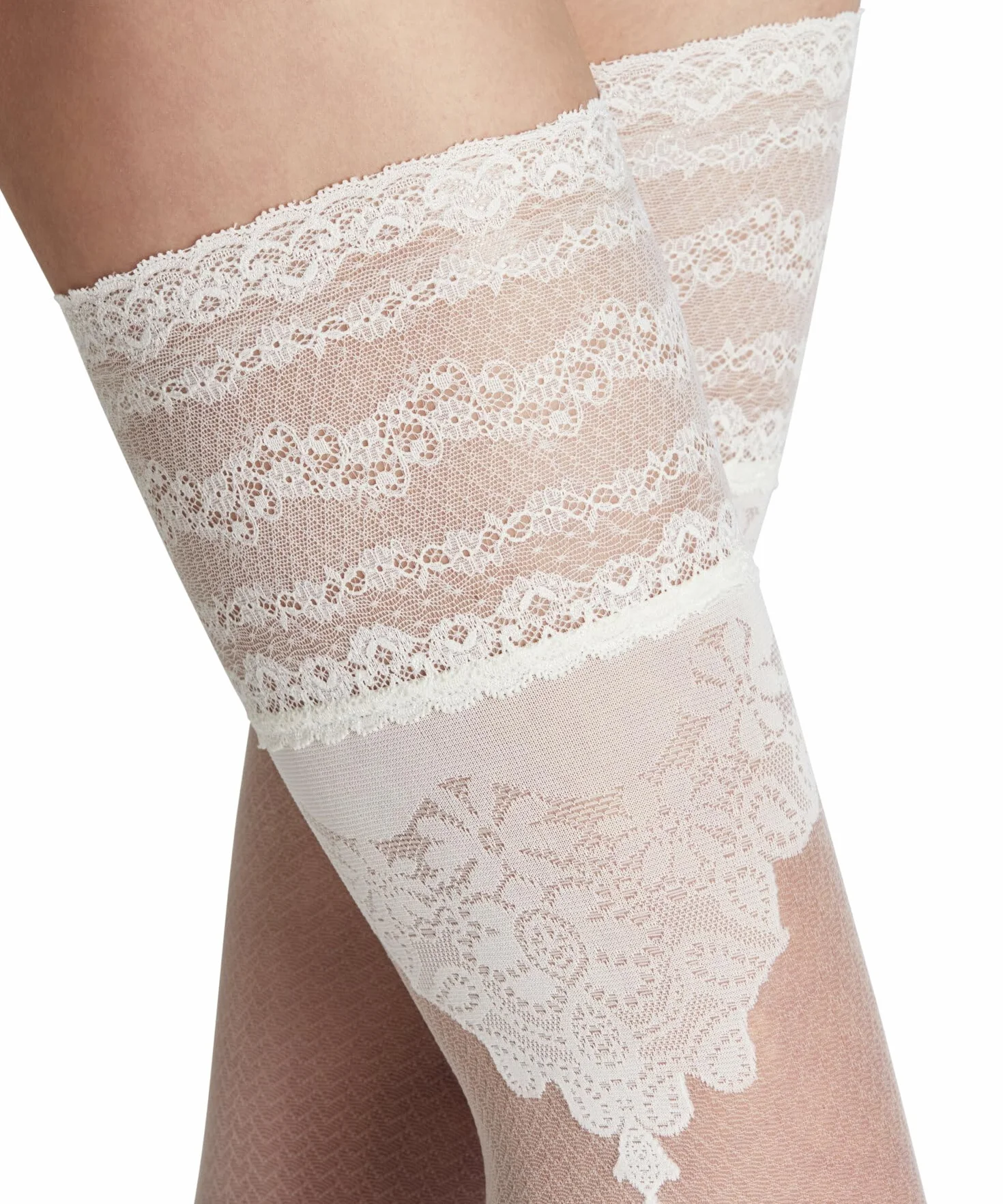 FALKE Kobiety Pończochy Ceremonial 20 DEN W Stu Przezroczyste przezroczyste jednokolorowe1 Para, Biały Off-White 2059, M
