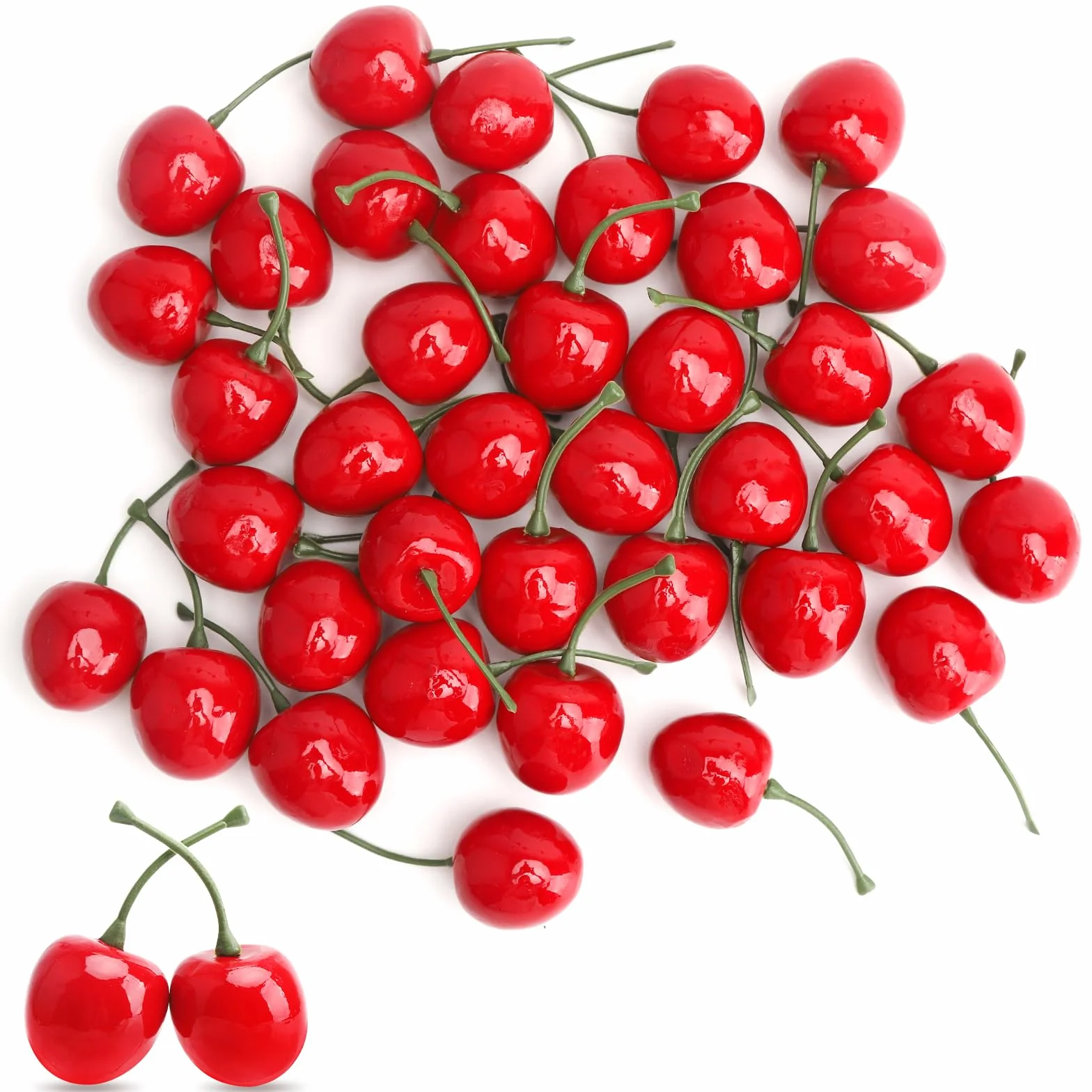 40 sztuk sztucznych wiśni, dekoracyjne wiśnie, sztuczna wiśnie, symulacja wiśni, dekoracja stołu, sztuczne owoce, dekoracja domu, kuchni, na imprezę, dekoracja biurka