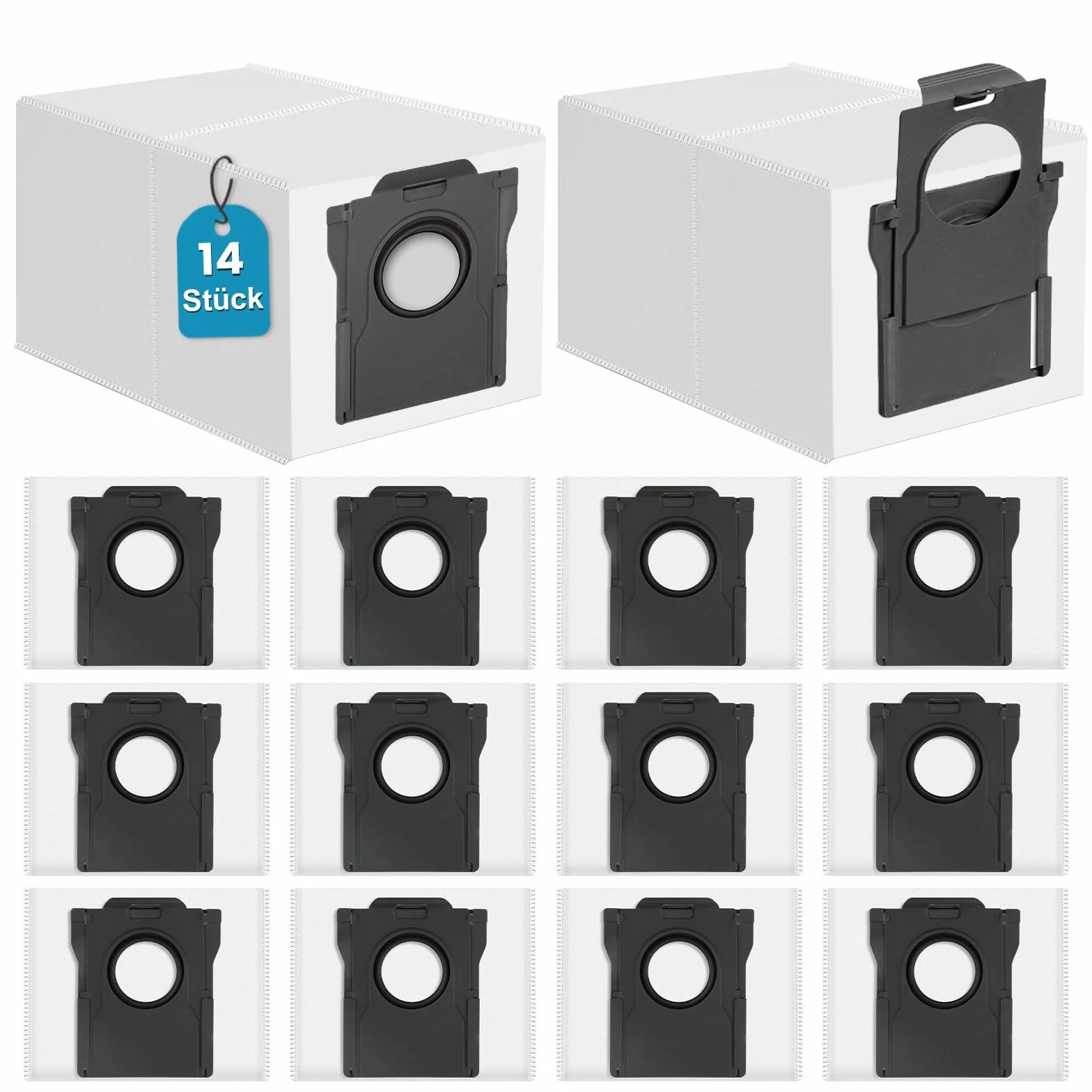 14 sztuk worków do odkurzaczy Dreame L10s Ultra Gen 1/2/3, L10/L10s Pro/L20/L40/L50/X40/X50/Aqua10/Matrix10 Ultra, Mova Z60/S20/E30/E40/P50/P50s/V50 Ultra - Wysokiej jakości worki