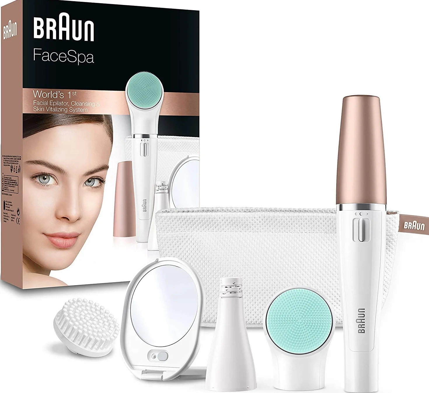 Braun FaceSpa 851V Depilator do Twarzy 3 w 1, Biały
