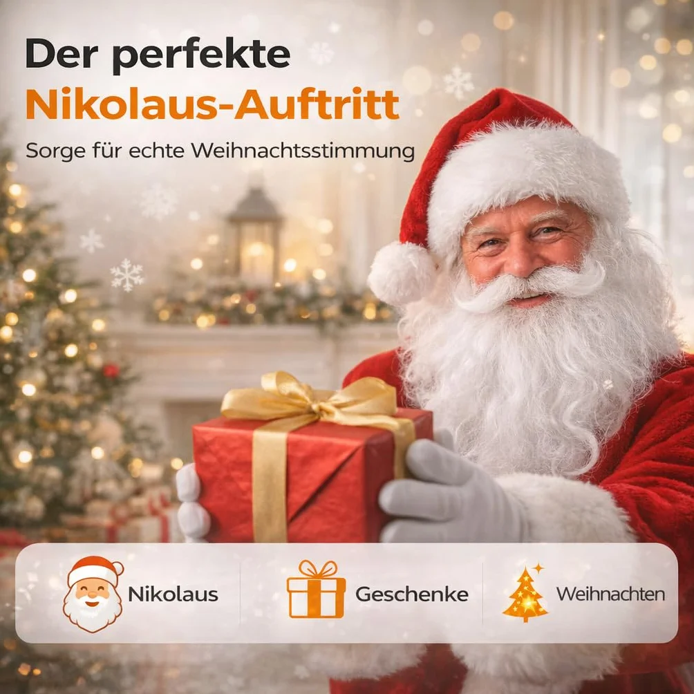 MERRYXMAS 6 x broda Biała do przebrania za mikołaja - akcesoria Świętego Mikołaja - Boże Narodzenie