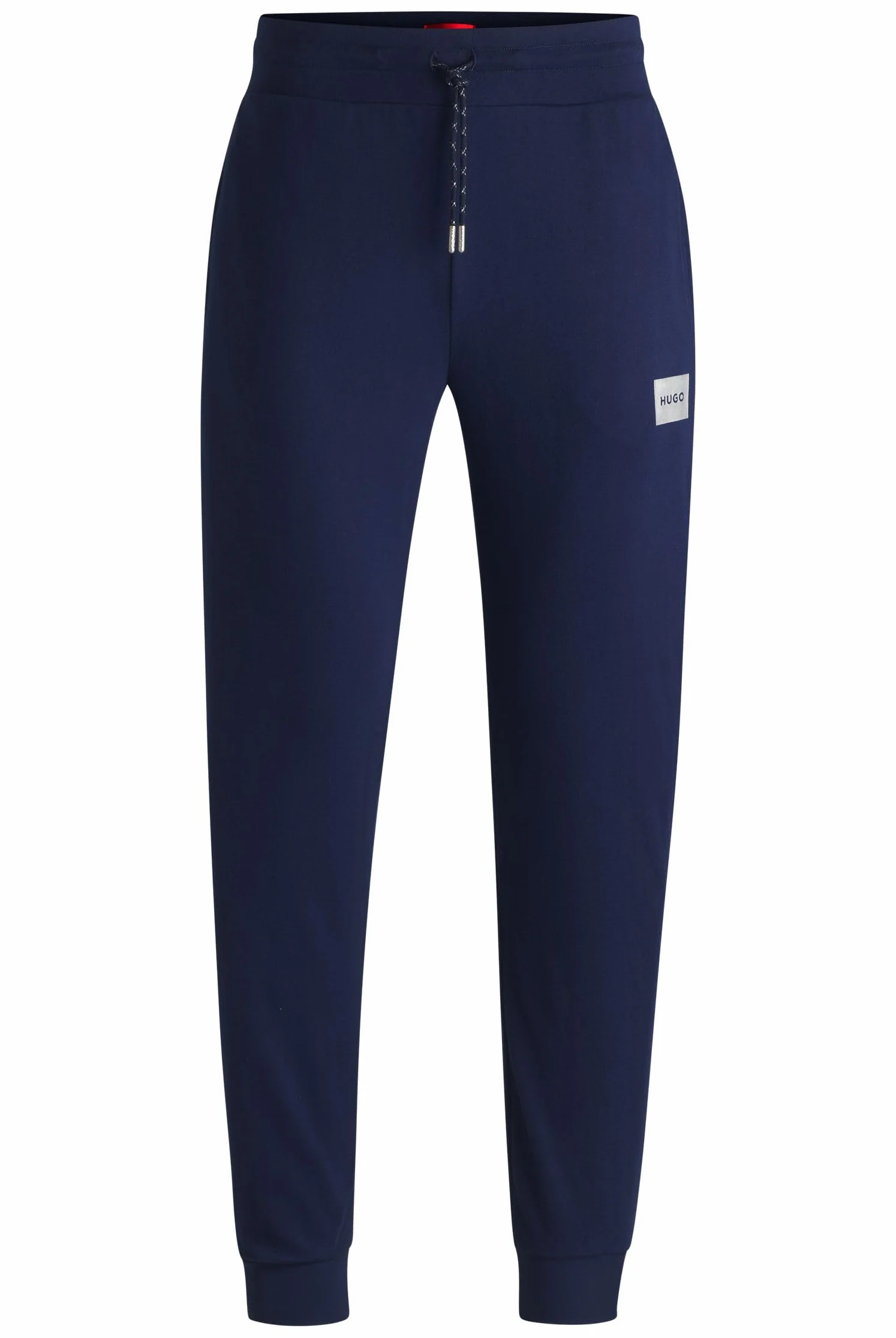 HUGO Srebrne Spodnie Z Logo - Spodnie Loungewear_Pant Mężczyźni