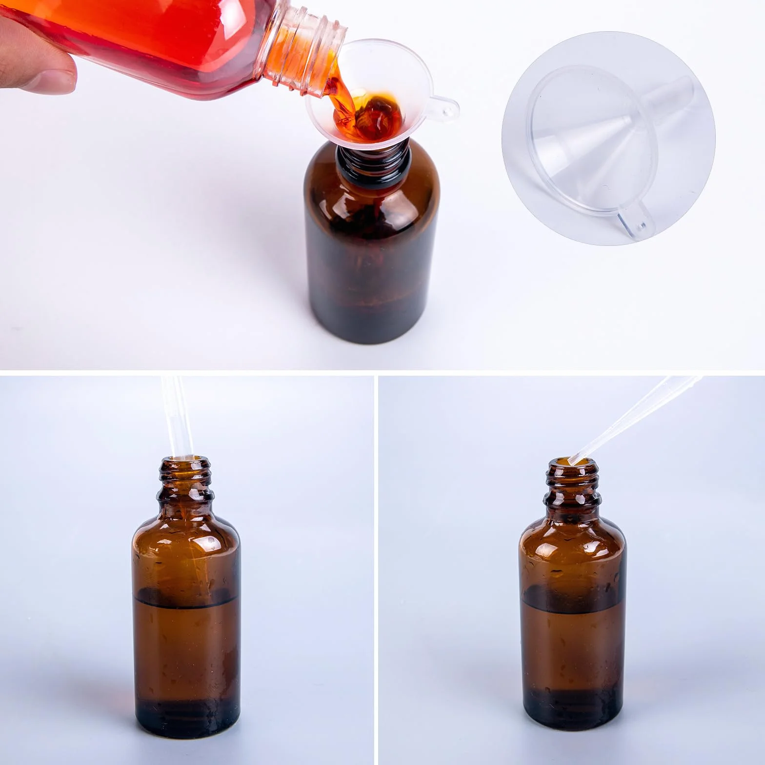 2 × mała butelka z rozpylaczem, szklana, 50 ml, brązowe szkło