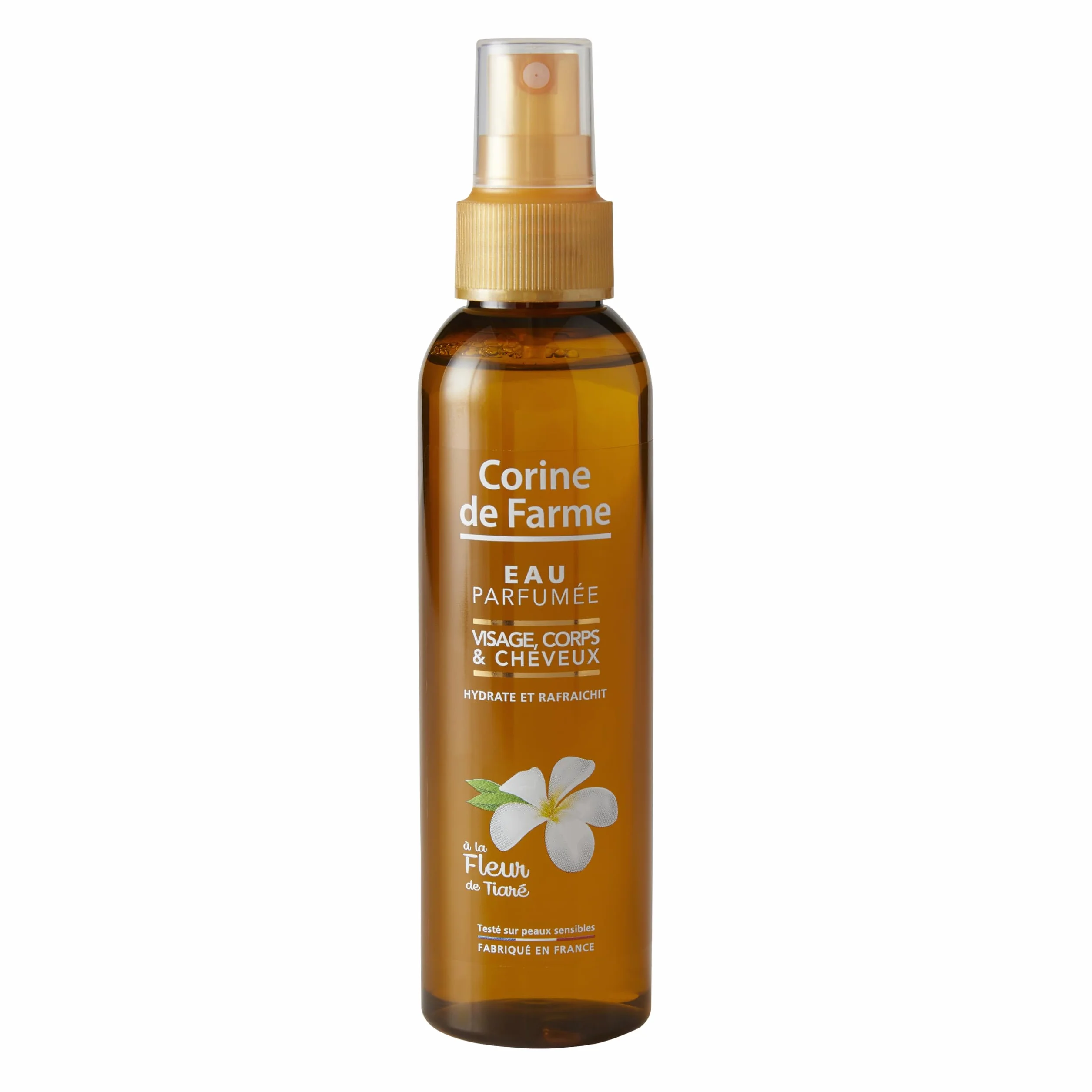 Corine de Farme - Monoi Tiaré Perfumowana woda - Mgła do pielęgnacji twarzy, ciała i włosów - Nawilża, chłodzi i perfumuje skórę - Bezalkoholowa - 150 ml