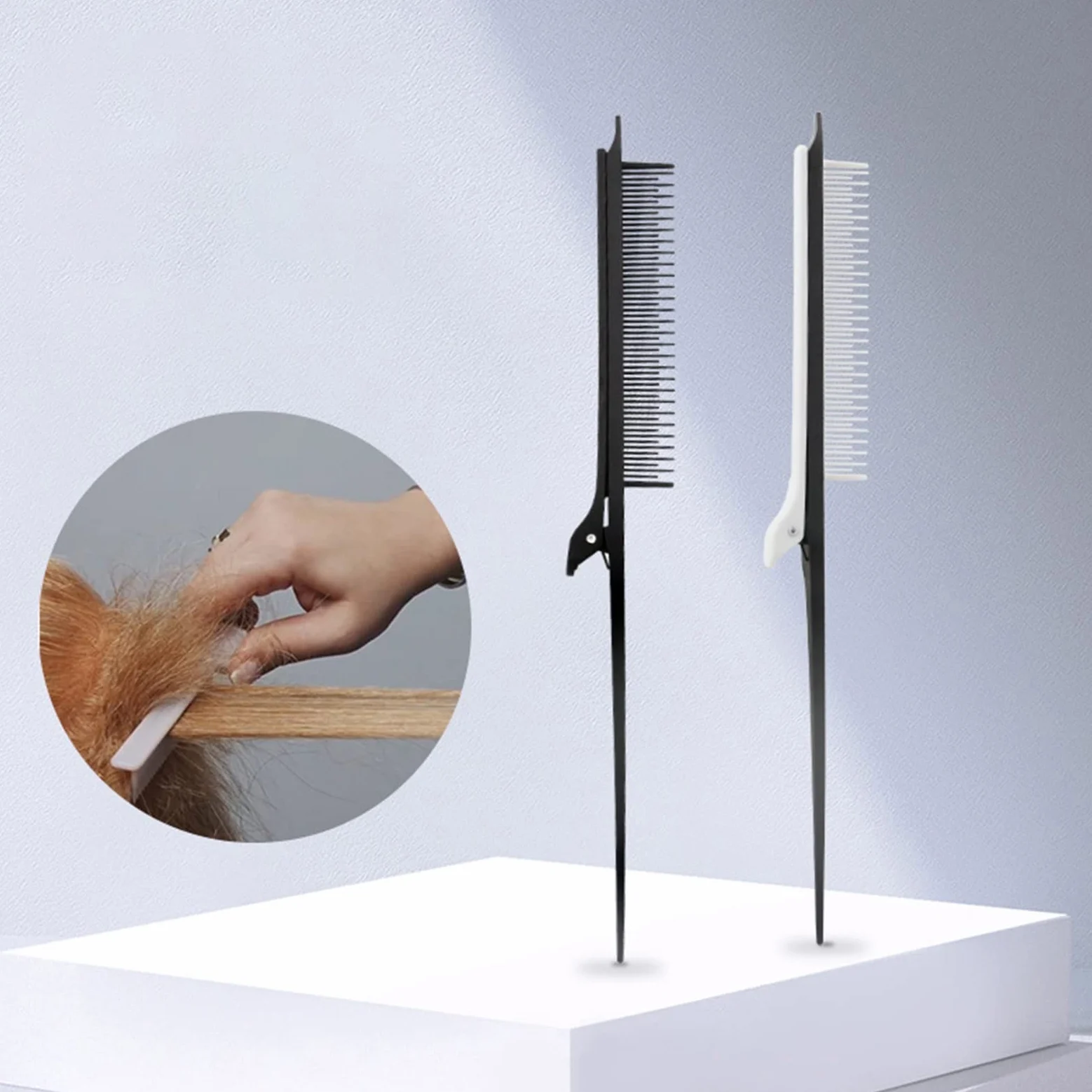DieffematicSZ Grzebień Hair Cutting Zonal Comb Modeling Plastic Hairpin Tail Comb (Color : White)