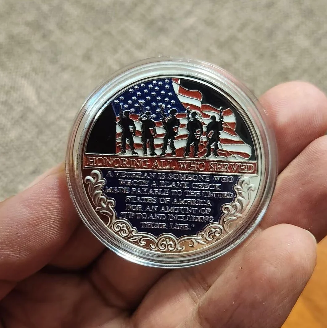 Moneta wyzwań wojskowych "Thank You for Your Service Veteran Coin", uhonorowanie wszystkich, którzy służyli wojskowej monetą wyzwania uznania