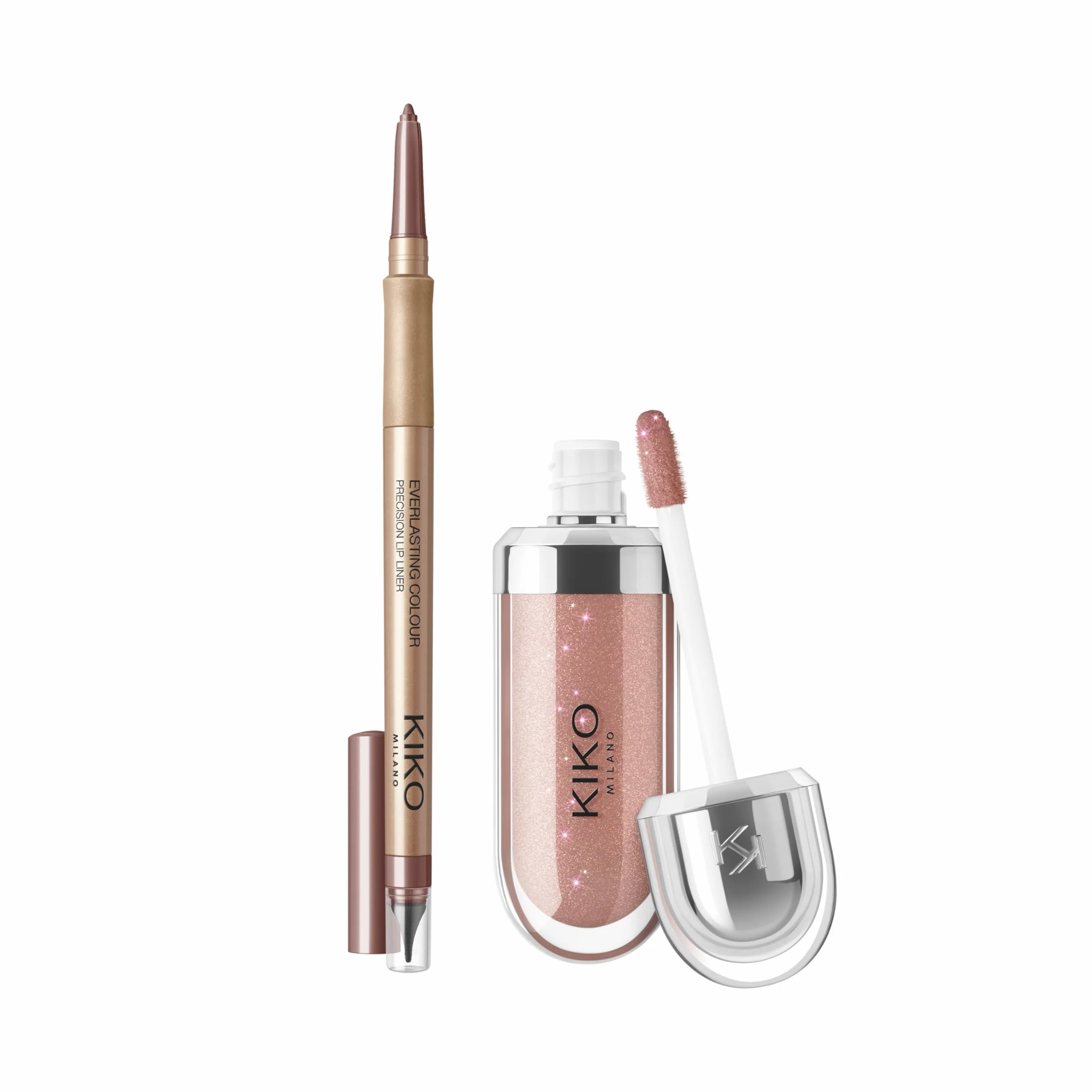 KIKO Milano Lip Combo Set 03, Zestaw Do Ust: Nawilżający Błyszczyk I Dopasowana Konturówka