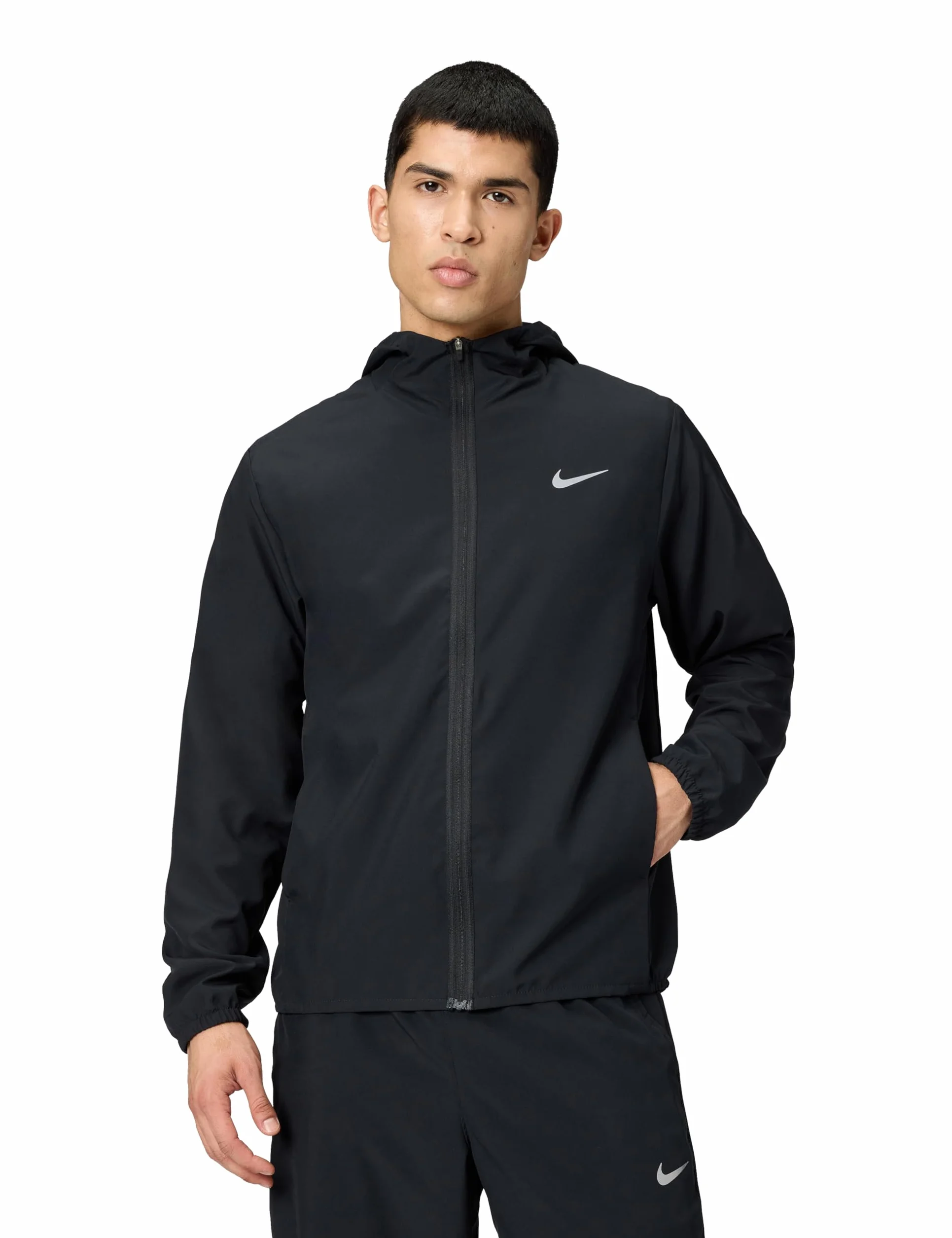 Nike Men's Kurtka M Nk Df Form Hd Jkt, Czarny/Odblaskowy Silv, FB7482-010, L