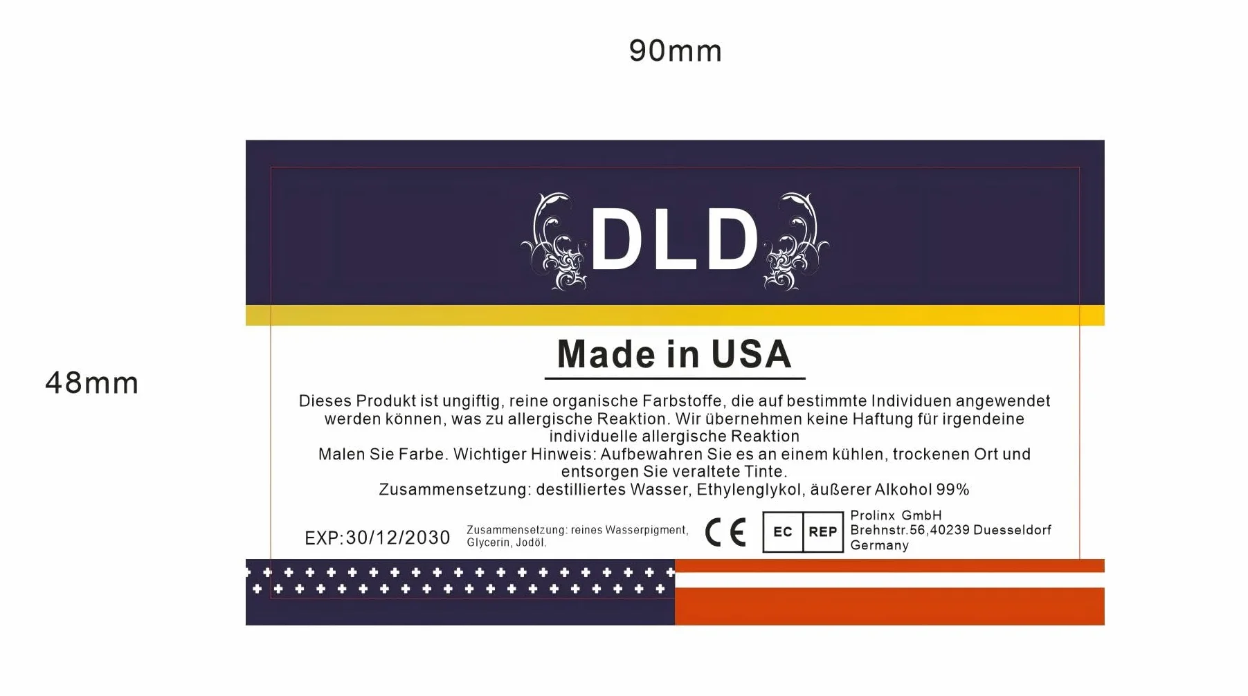 DLD Zestaw wegańskich atramentów do tatuażu 25 x 15 ml pigment