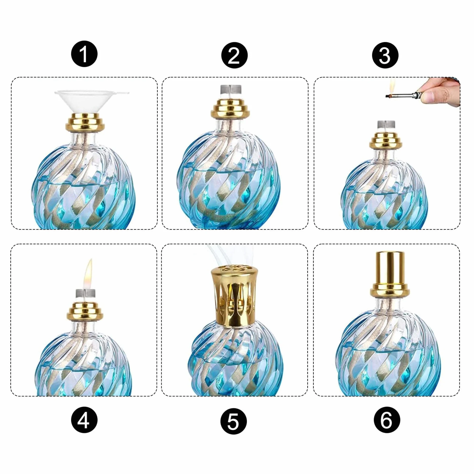4 sztuki lamp katalitycznych do lamp palnikowych, lampa olejowa, knot zastępczy, kontrola powietrza, katalityczna, do palnika, dyfuzora, aromaterapii, dekoracja domu (4/srebrne)
