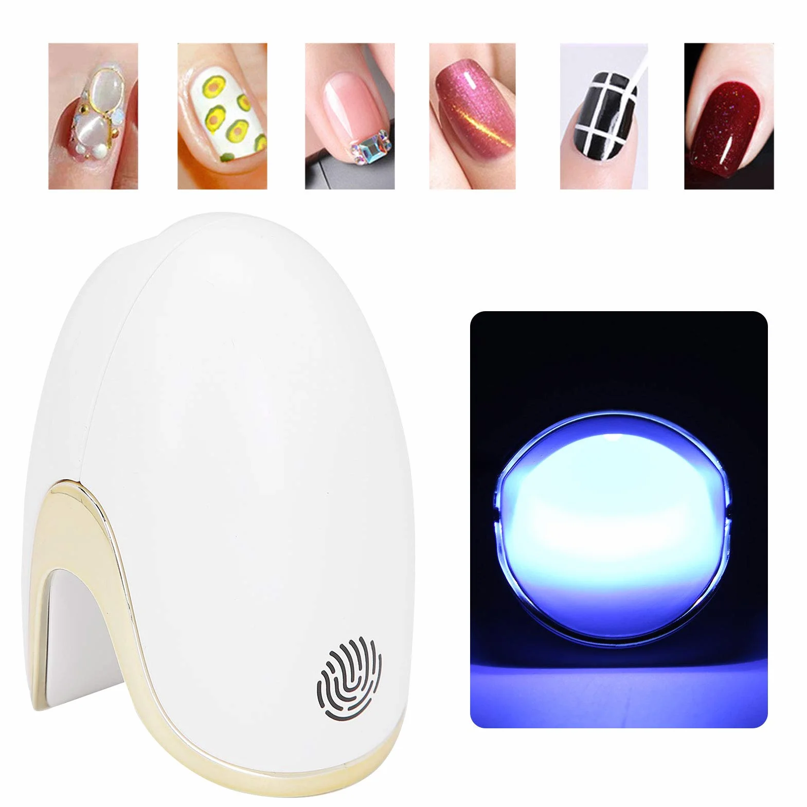 Lampa UV LED Mini do Paznokci - Przenośna Suszarka na Jeden Palec, Maszyna do Utwardzania Żelu UV, 6W
