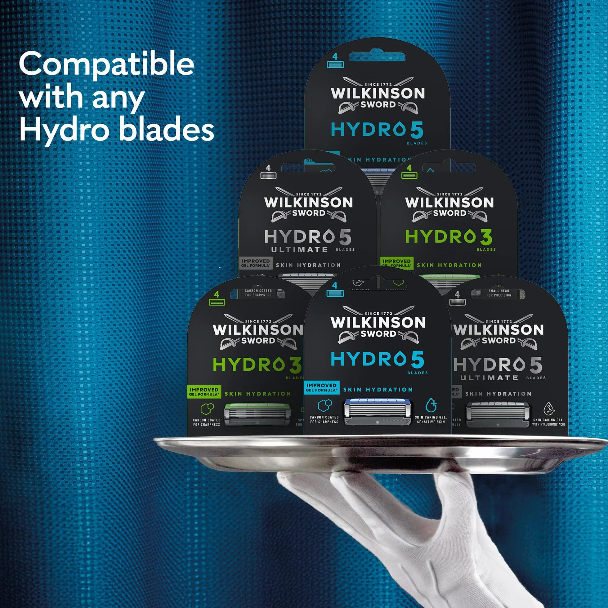 Wilkinson Sword Hydro 5 zestaw wymiennych żyletek, 12 wkładów, nawilżające, ostrza powlekane węglem