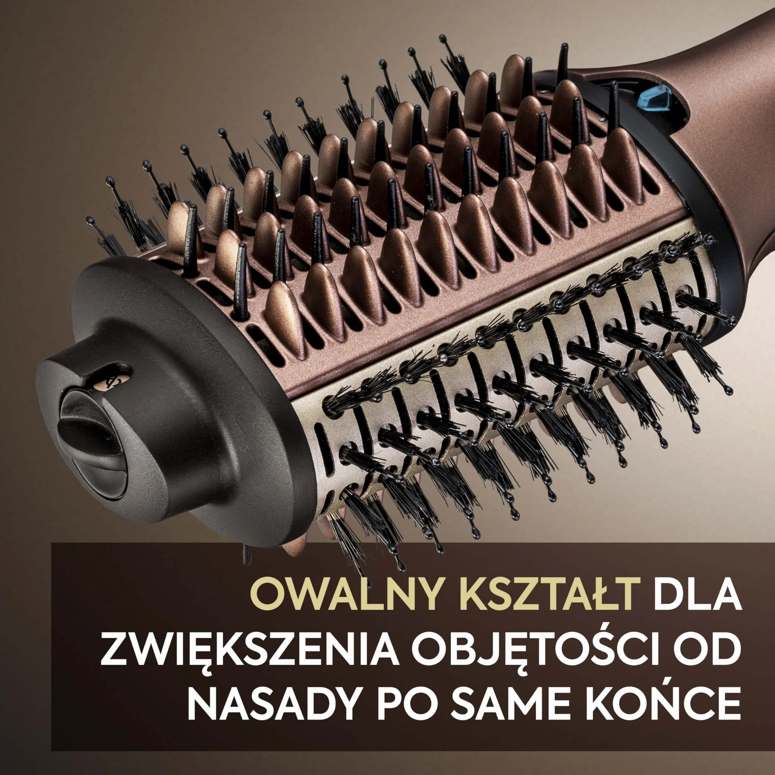 Suszarko lokówka do włosów BaByliss Air Power Volume 2 w 1 - tryby na mokro i na sucho, wygładzająca szczotka do suszenia z 3 ustawieniami temperatury, jonizacja i ceramika, złota, AS95E