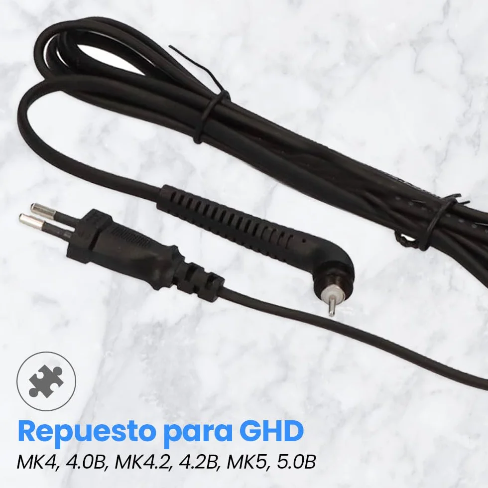 Anakel Home Wymienny kabel zasilający kompatybilny z prostownicą do włosów GHD 4.0B, 4.2B, 5.0B, MK4.2, MK5 | obrotowy kabel czarny, 1,50 m