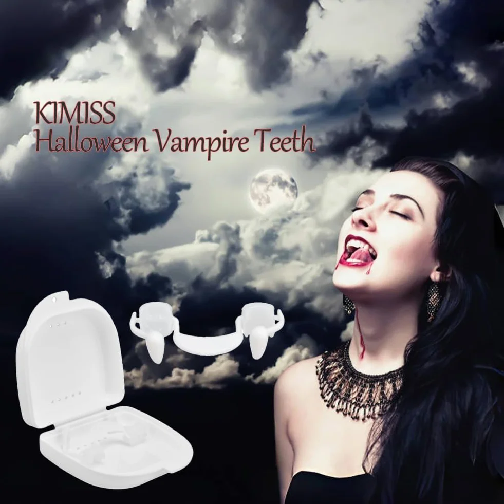 Chowane Kły Wampirów Kły Wampirów Miękkie Silikonowe Wysuwane Fałszywe Zęby Cosplay Protezy Halloween Party Rekwizyty Vampire Fangs