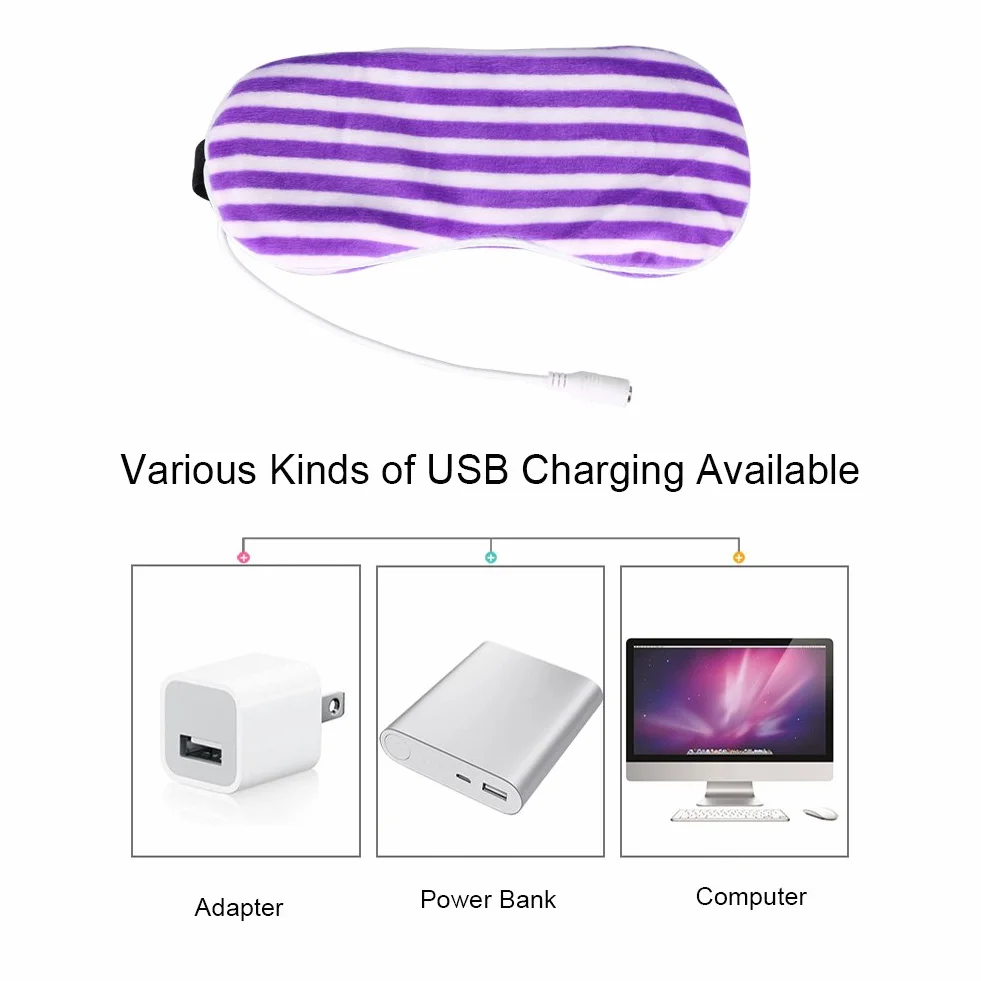 Elektryczna Podgrzewana Maska ​​na Oczy Przez USB, Lawendowa Maska ​​na Oczy Parowa, Przenośny Masażer do Oczu do łagodzenia Zapalenia Powiek, Suchości, Stresu, Opuchniętych Oczu(szary)