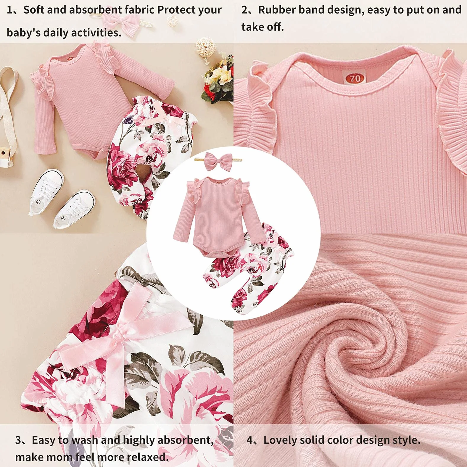 Sweter dla dzieci z długim rękawem bluzy z kapturem + spodnie, dla niemowląt, bluza z kapturem, dres, zestaw ubrań