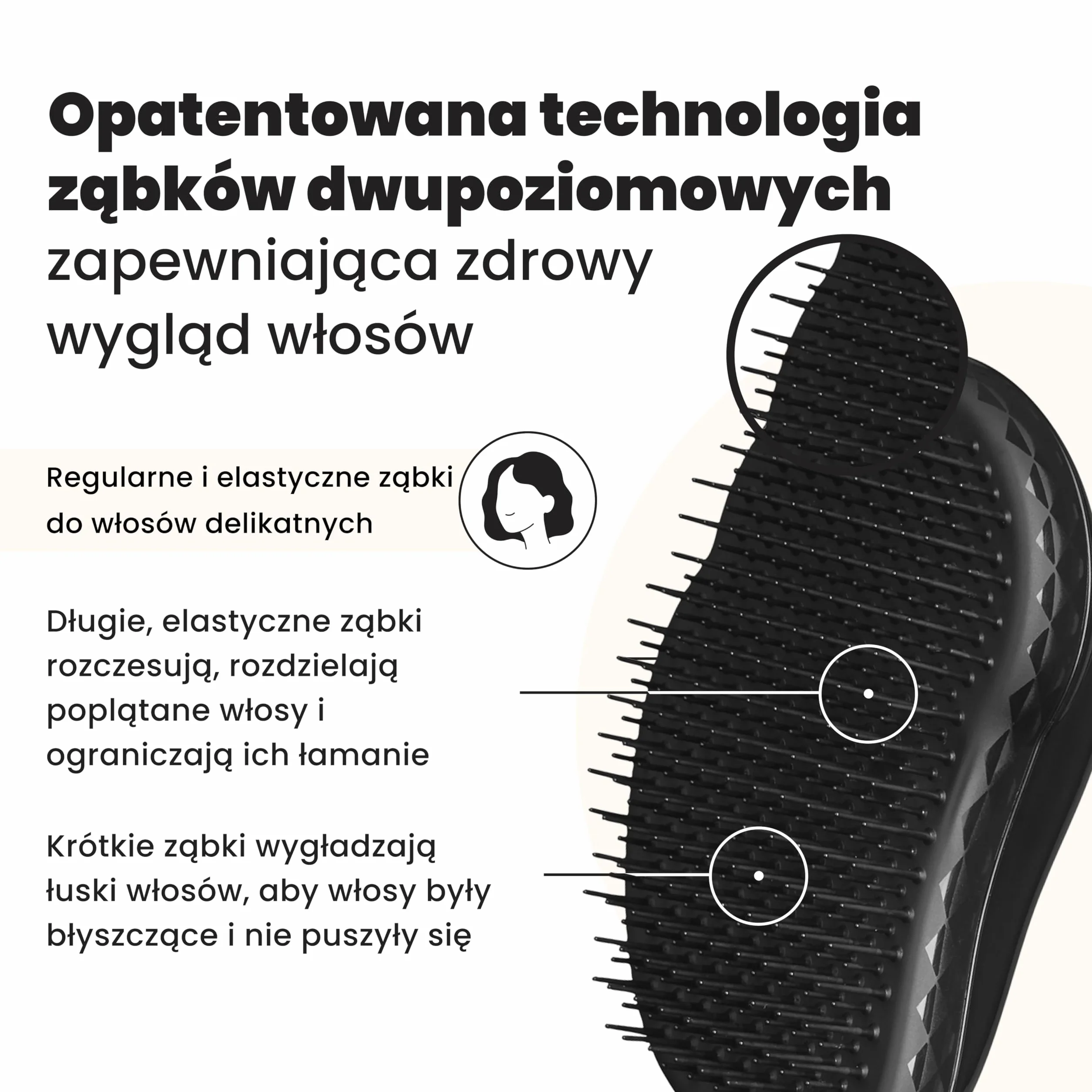 Tangle Teezer Original Szczotka do rozczesywania włosów mokrych i suchych Czarna pantera