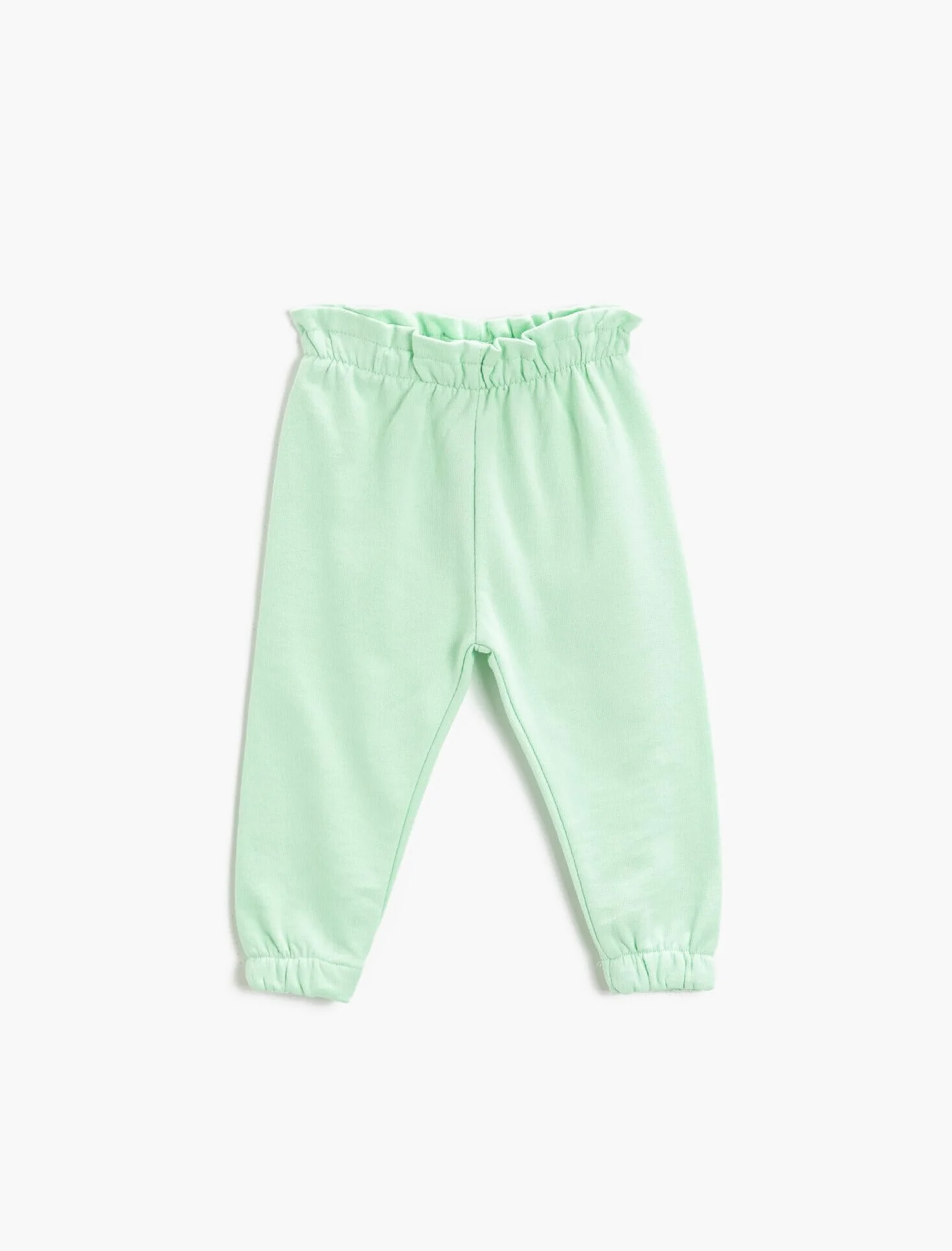 Koton Spodnie Dresowe Z Bawełny Frilled Waist Jogger - Dół Sweat Bottom Niemowlęta - dziewczynki