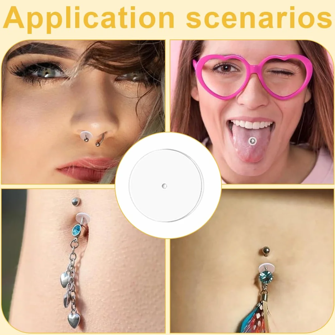 WeddHuis 60 sztuk anty-keloid krążek do piercingu krążka silikonowe zatyczki do kolczyków, 60pcs
