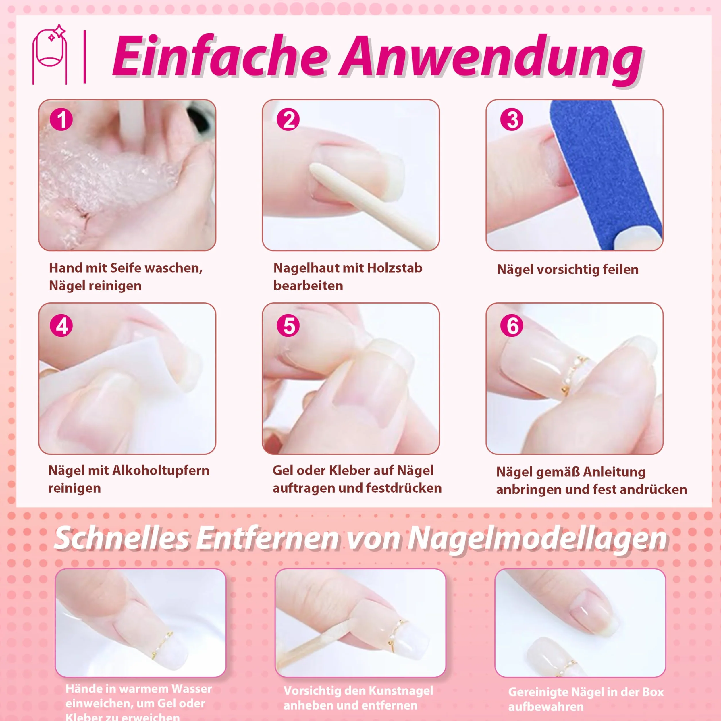MrCuvaryas Nail Tips-X-0255-LY-24-05 Paznokcie u Stóp do Naklejenia, Kwadratowe Sztuczne Paznokcie w Pełni Pokrywające, DE-NailTips-X-0255-LY-24-05