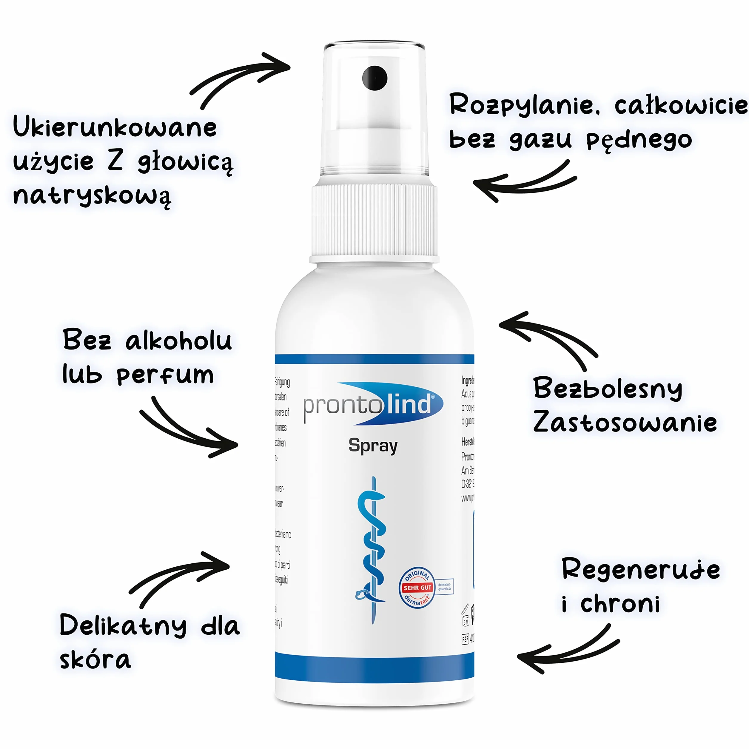 Prontolind Spray 75ml - Do antybakteryjnego czyszczenia i pielęgnacji piercingu, tuneli, zatyczek i modyfikacji ciała - Polecany przez wiodące studia piercingu!