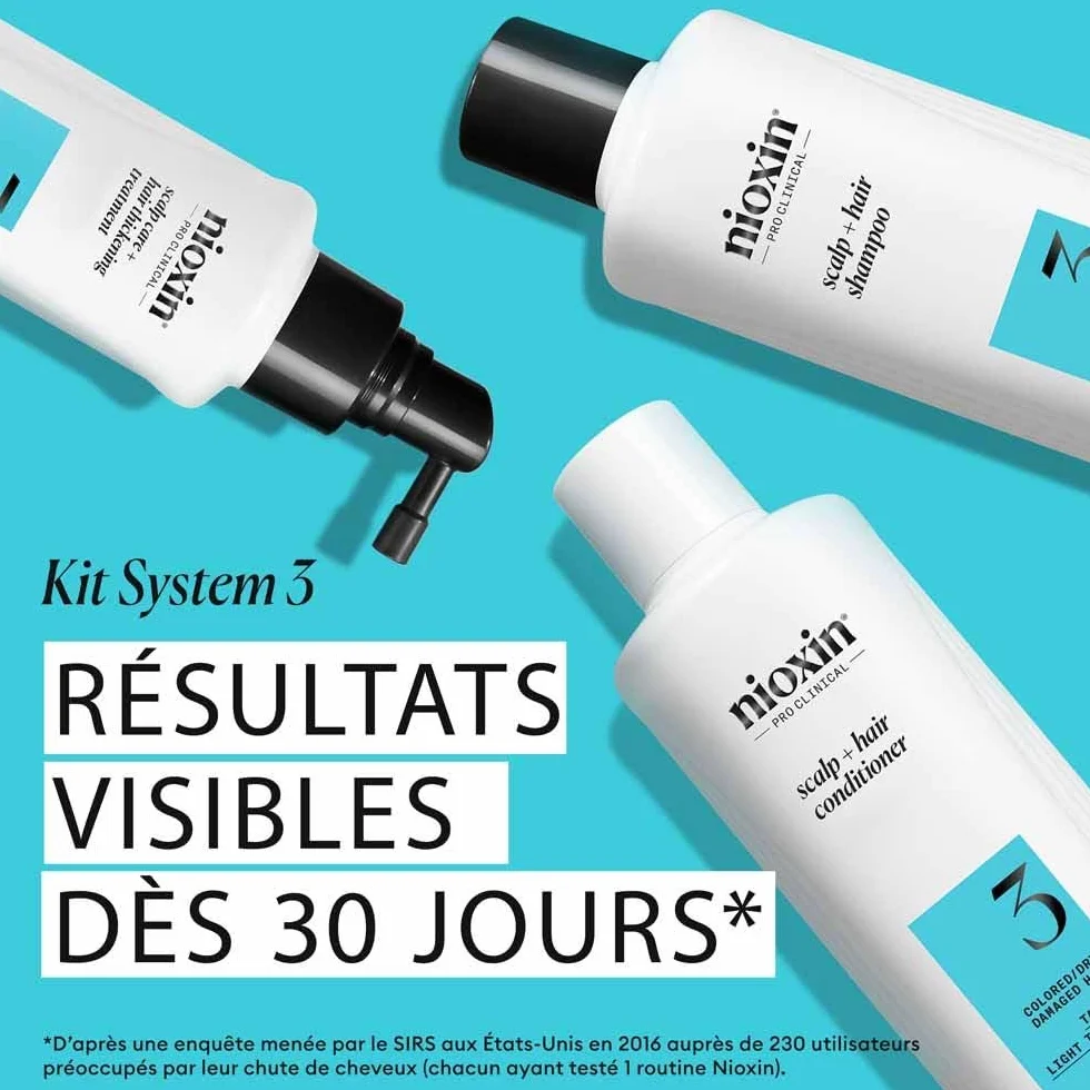Nioxin System 3 Scalp + Hair Kit szampon odżywka pielęgnacja skóry 300+300+100 ml do włosów farbowanych