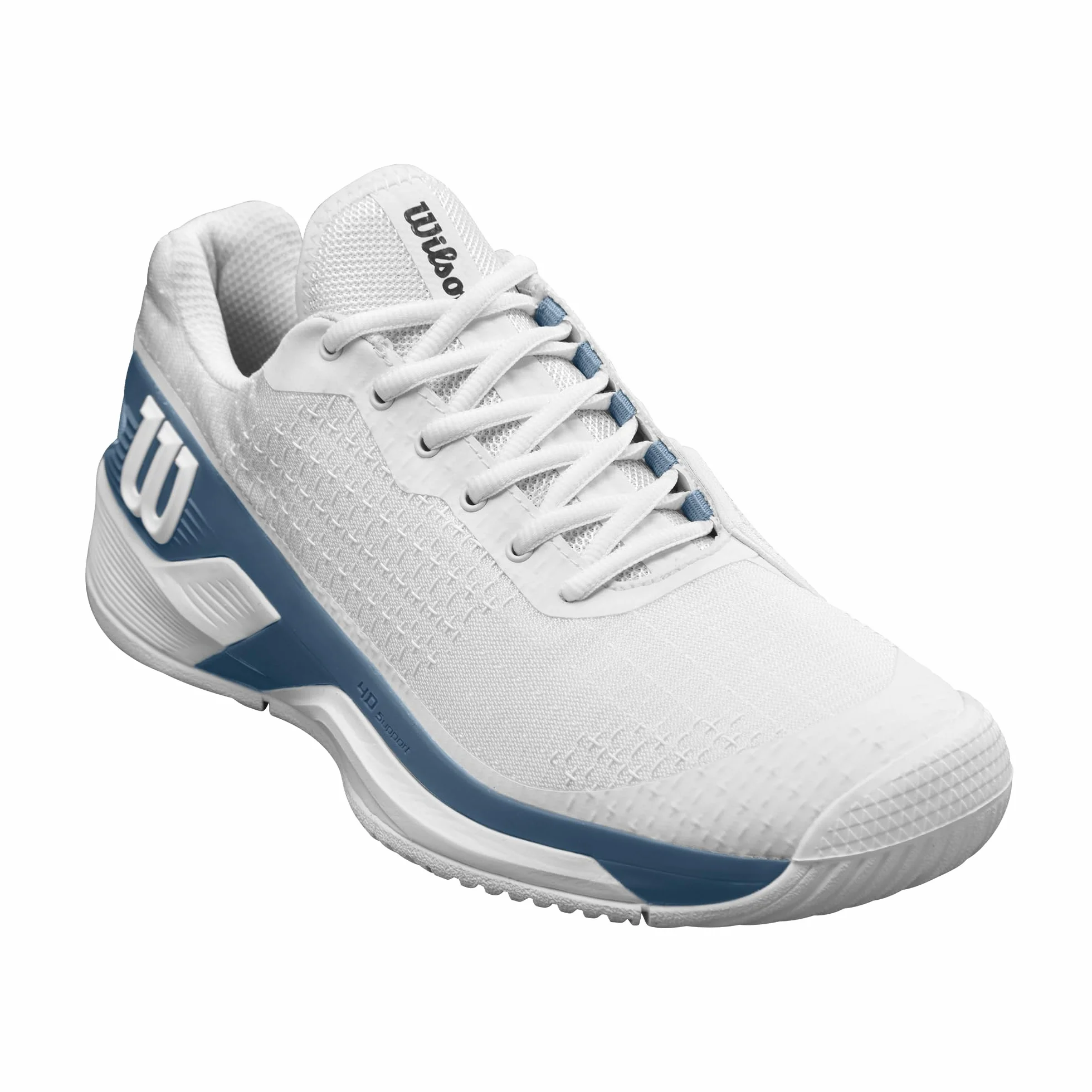 Wilson Męskie buty tenisowe Rush PRO Extra Duty, białe/chińskie niebieskie/srebrne brzozowe, 43,5 UK, Biały Chiny Niebieski Srebrny Brzoza, 13.5 UK
