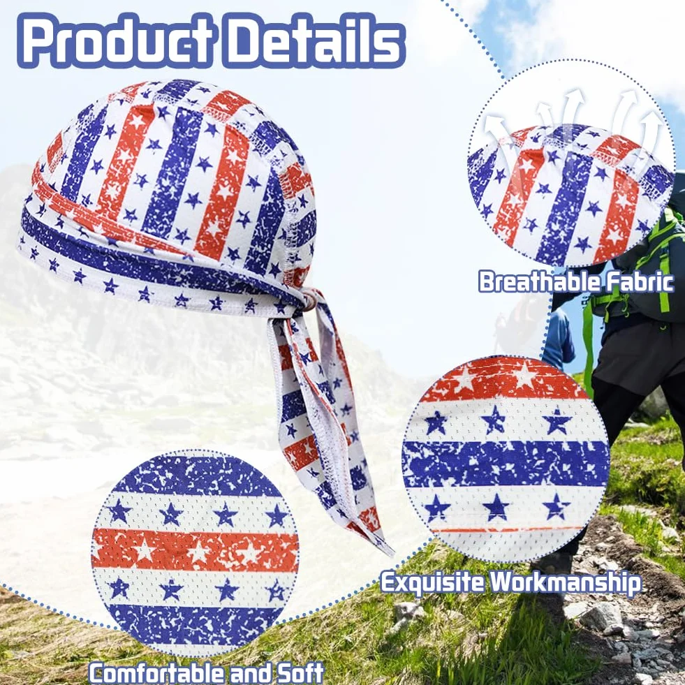 8 szt. Do Rag Skull Cap Pot Wicking Doo Rag Kask Liner Chłodząca Czapka Motocyklowa Jazda Na Głowie Chustka Bandana Czapka