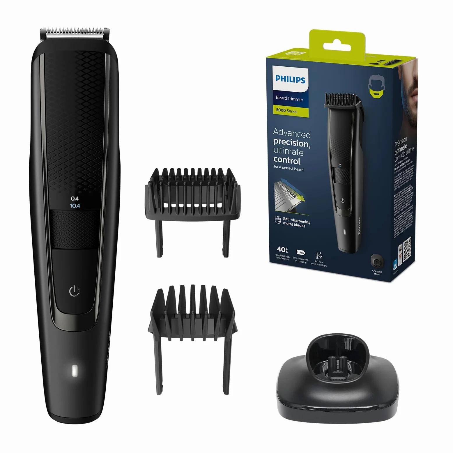 Philips S5000 Trymer do brody BT5515/20 elektryczny z systemem Lift&Trim, 40 ustawieniami długości, 90 min bezprzewodowy