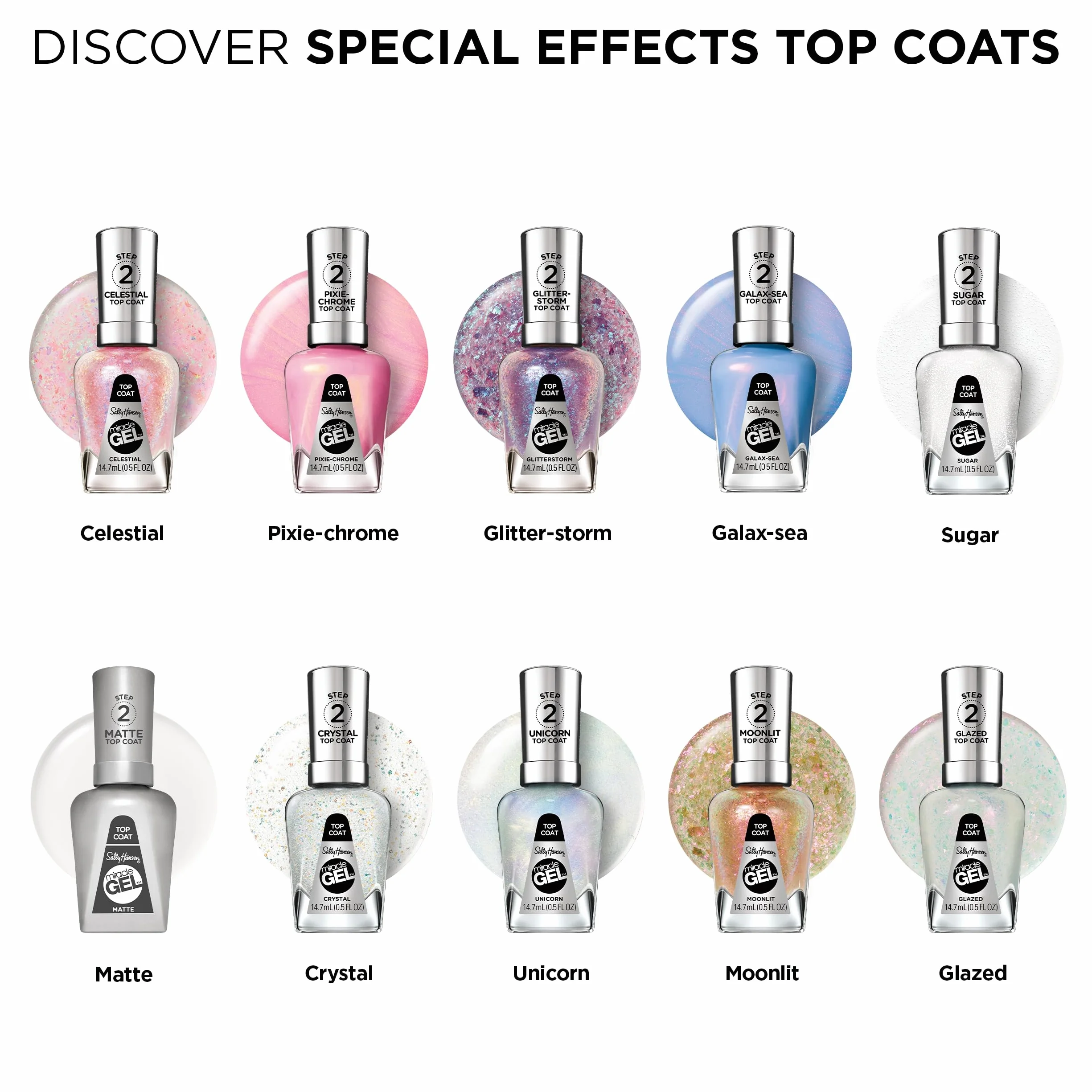 Sally Hansen Miracle Gel® Holiday FY24 Collection błyszczący top coat do paznokci - Moonlit, 14,7 ml
