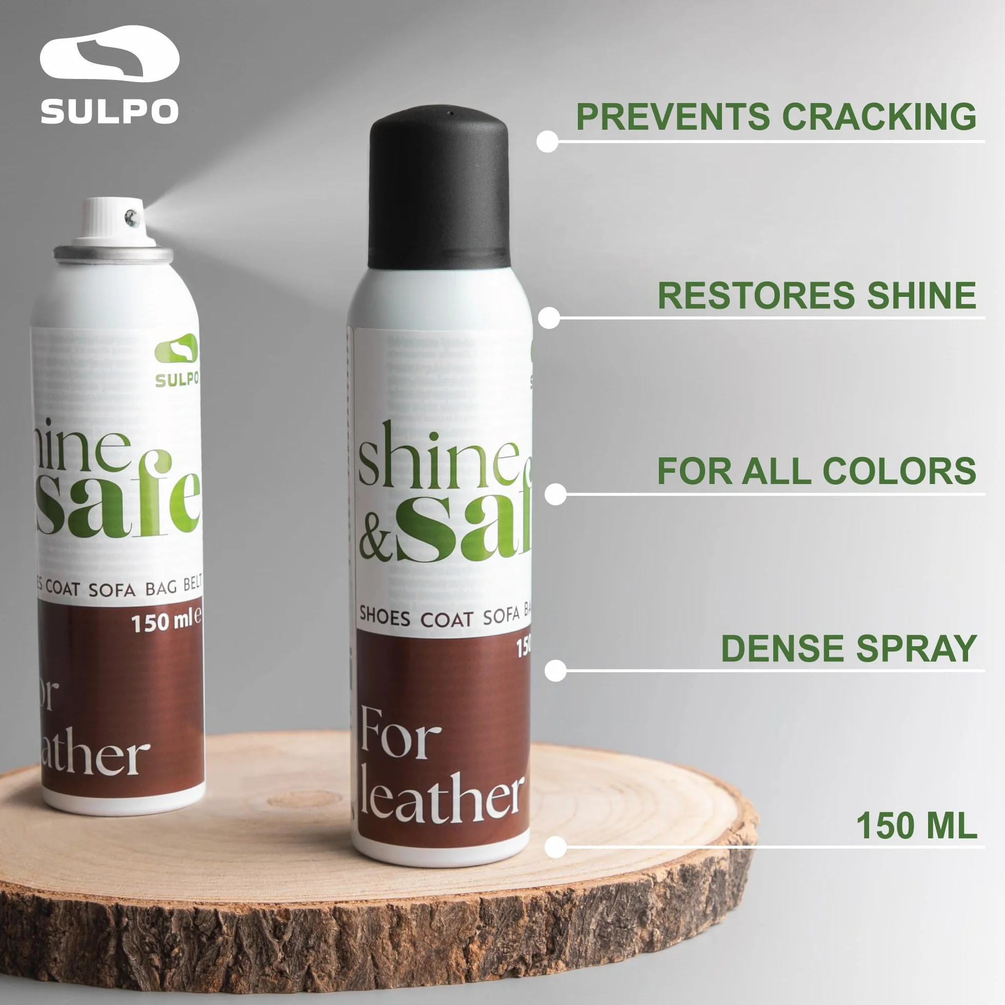 Sulpo Nabłyszczacz do Skór (150 ml) – Deluxe nawilżający i nabłyszczający preparat do obuwia, toreb, mebli – Made in Poland, uniwersalny do wszystkich skór